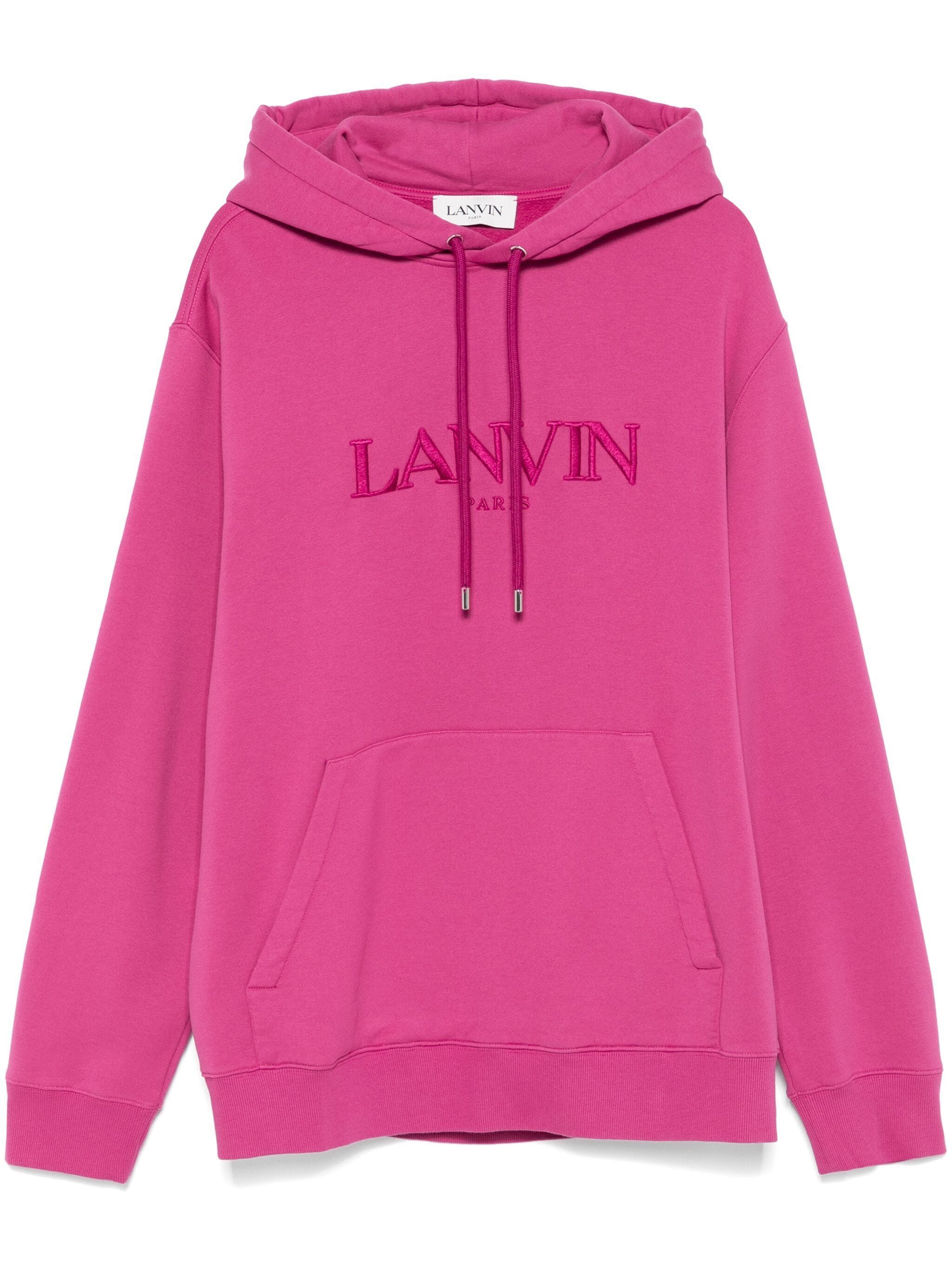 Lanvin o1s22i1n1024 Embroidered Logo Hoodie in Fuchsia Size US S / EU 44-46 / 1 - 1 Thumbnail