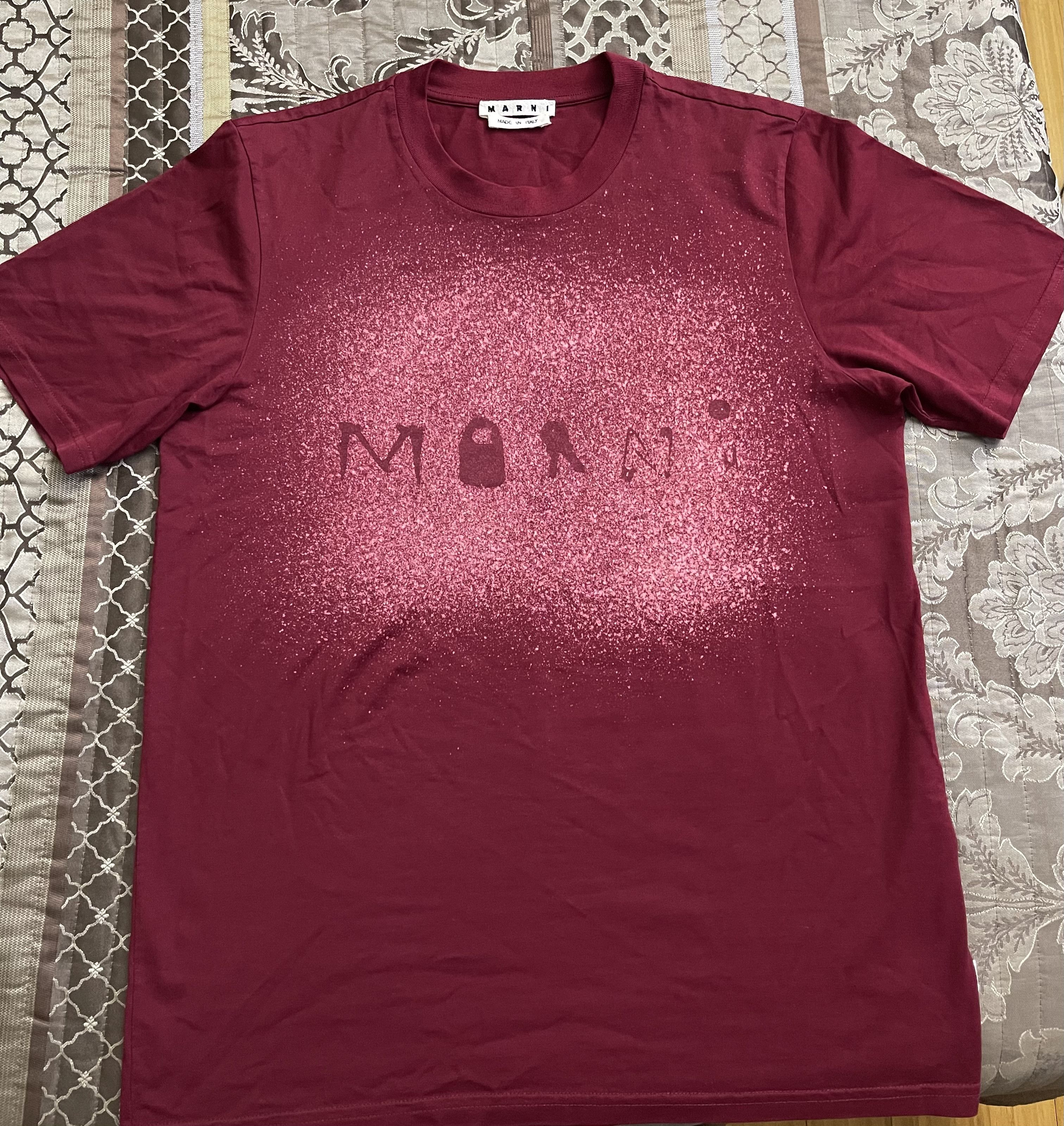 image of Marni Found Objects T Shirt in Burgundy, Men's (Size Small)