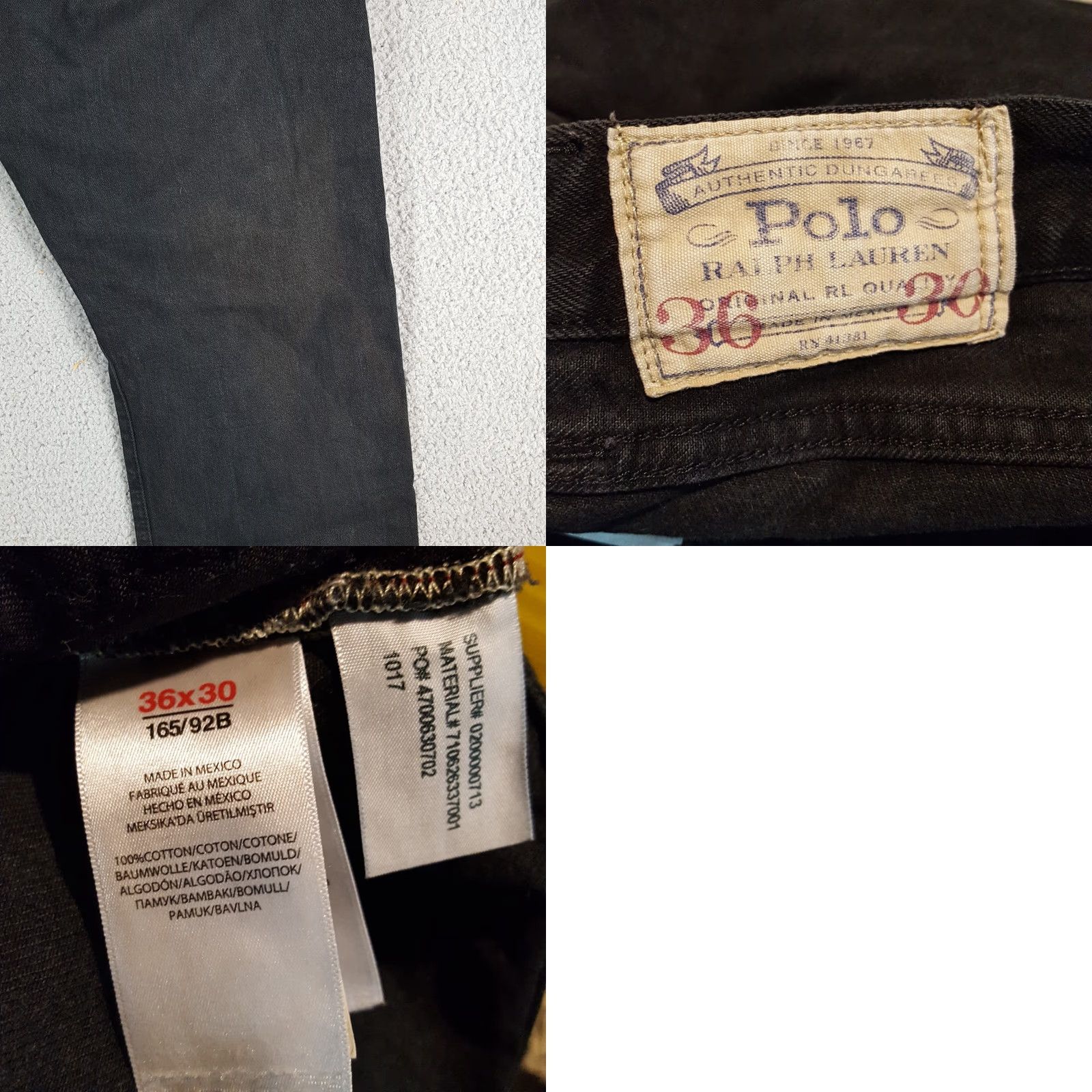 Polo Ralph Lauren Polo Ralph Lauren Black Denim Jeans Men's 36x30 Straight RL Jeans Vintage 90s Punk Grunge Retro Workwear 5-Pocket Mens Size US M / EU 48-50 / 2 - 9 Thumbnail