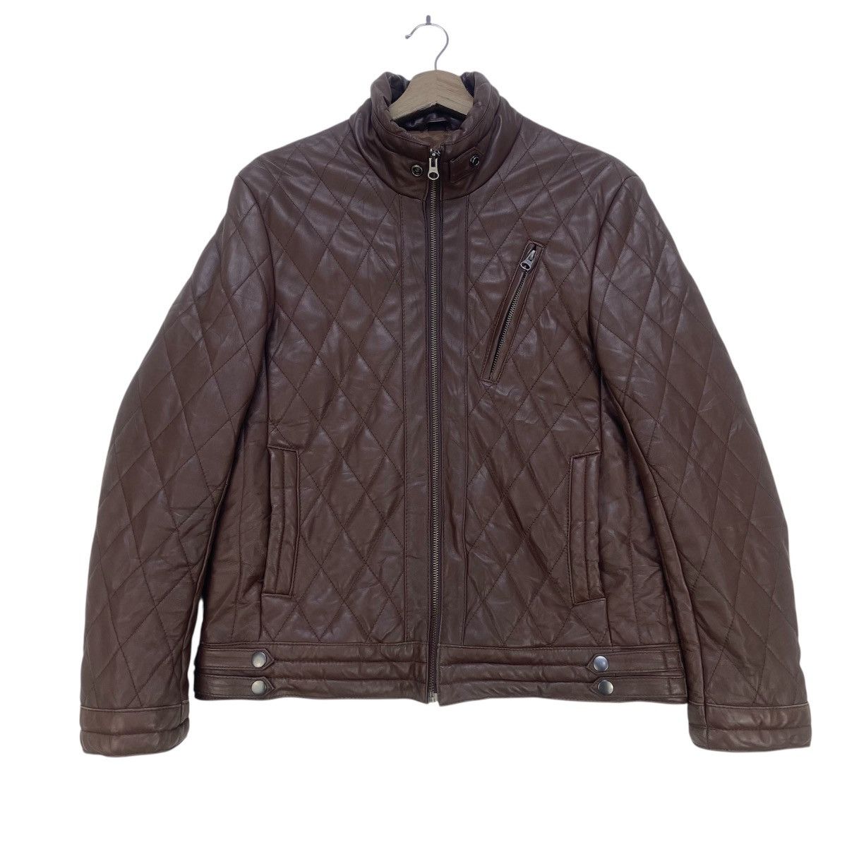 Genuine Leather × Japanese Brand Good Day Sheepskin Quilted Biker Racing Leather Jacket Size US S / EU 44-46 / 1 - 3 Thumbnail