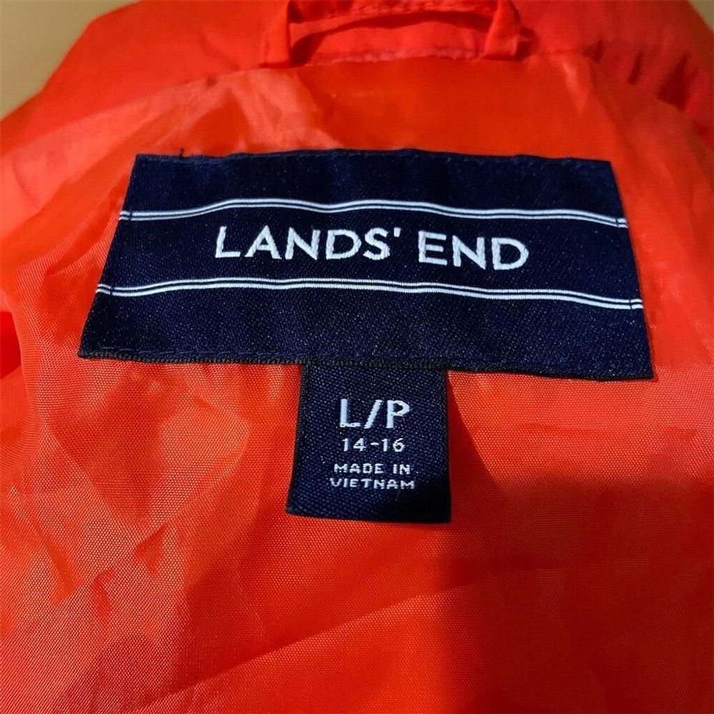 Lands' End Lands' End Women's Puffer Vest Size L Orange Winter Zip Up Size L / US 10 / IT 46 - 5 Thumbnail