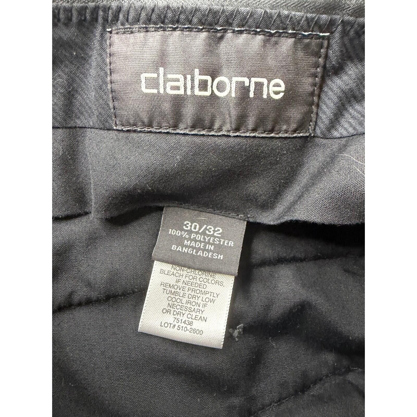 Liz Claiborne Claiborne Dress Pants Mens Gray Herringbone Flat Front 30x32 Size US 30 / EU 46 - 7 Thumbnail