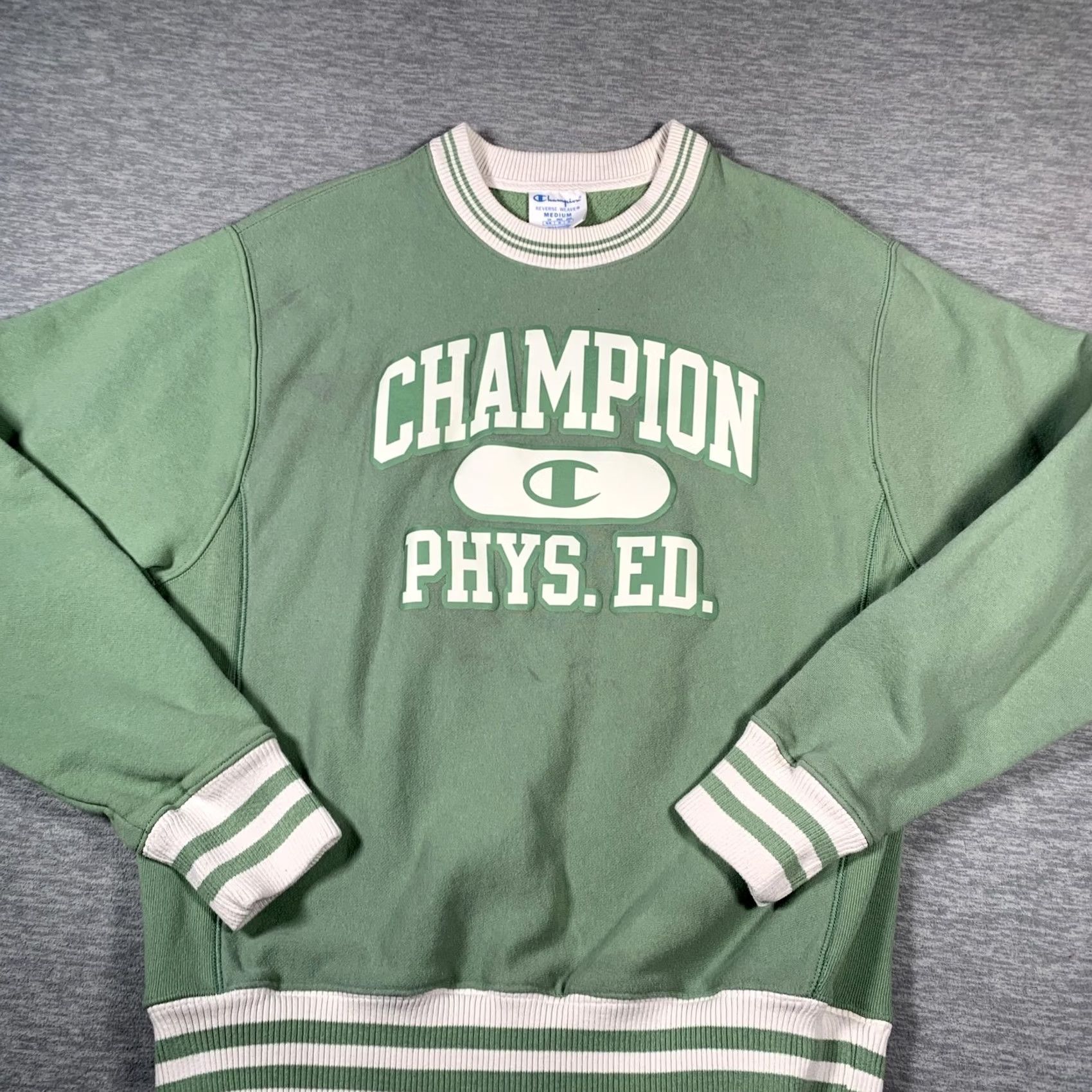 Champion Champion Sweatshirt Mens Medium Green Reverse Weave Phys. Ed. Crewneck Pullover Size US M / EU 48-50 / 2 - 2 Thumbnail