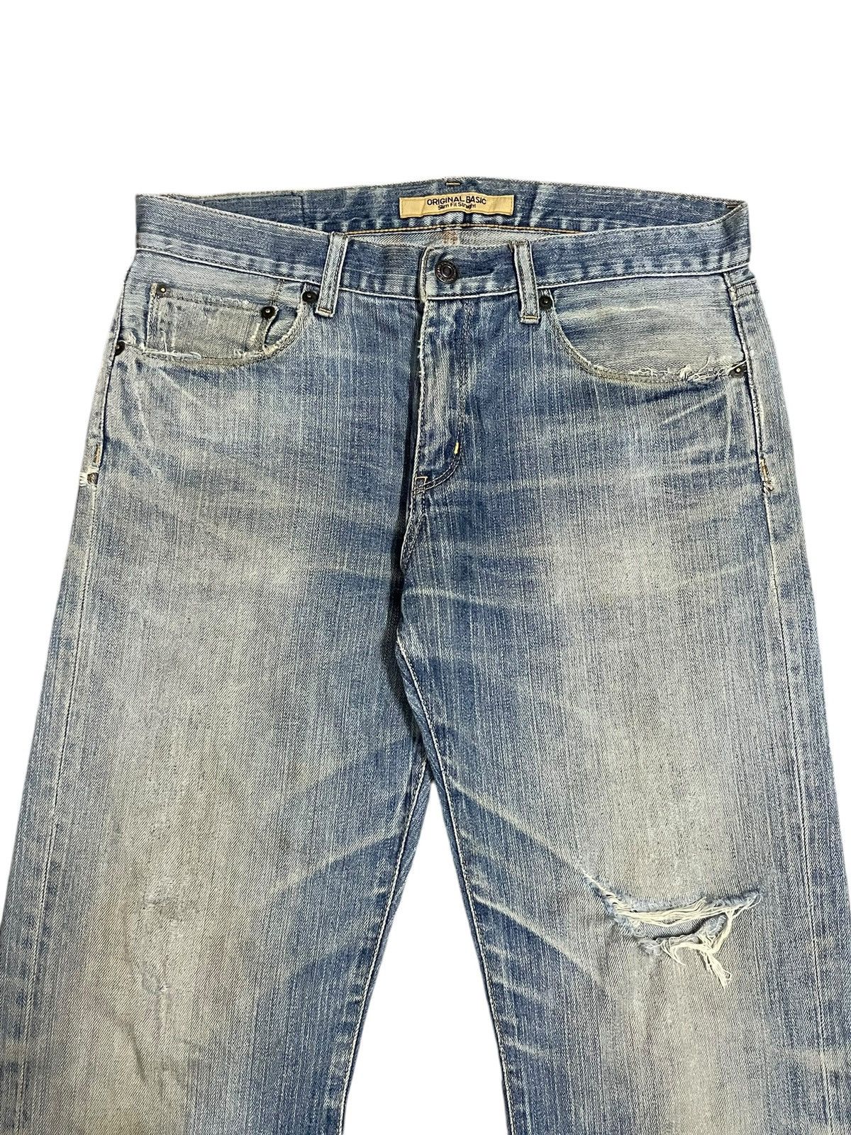 Jun Takahashi Japanese Denim Uniqlo Yellowish Blue FadeWash Straight Jeans Size US 32 / EU 48 - 3 Thumbnail