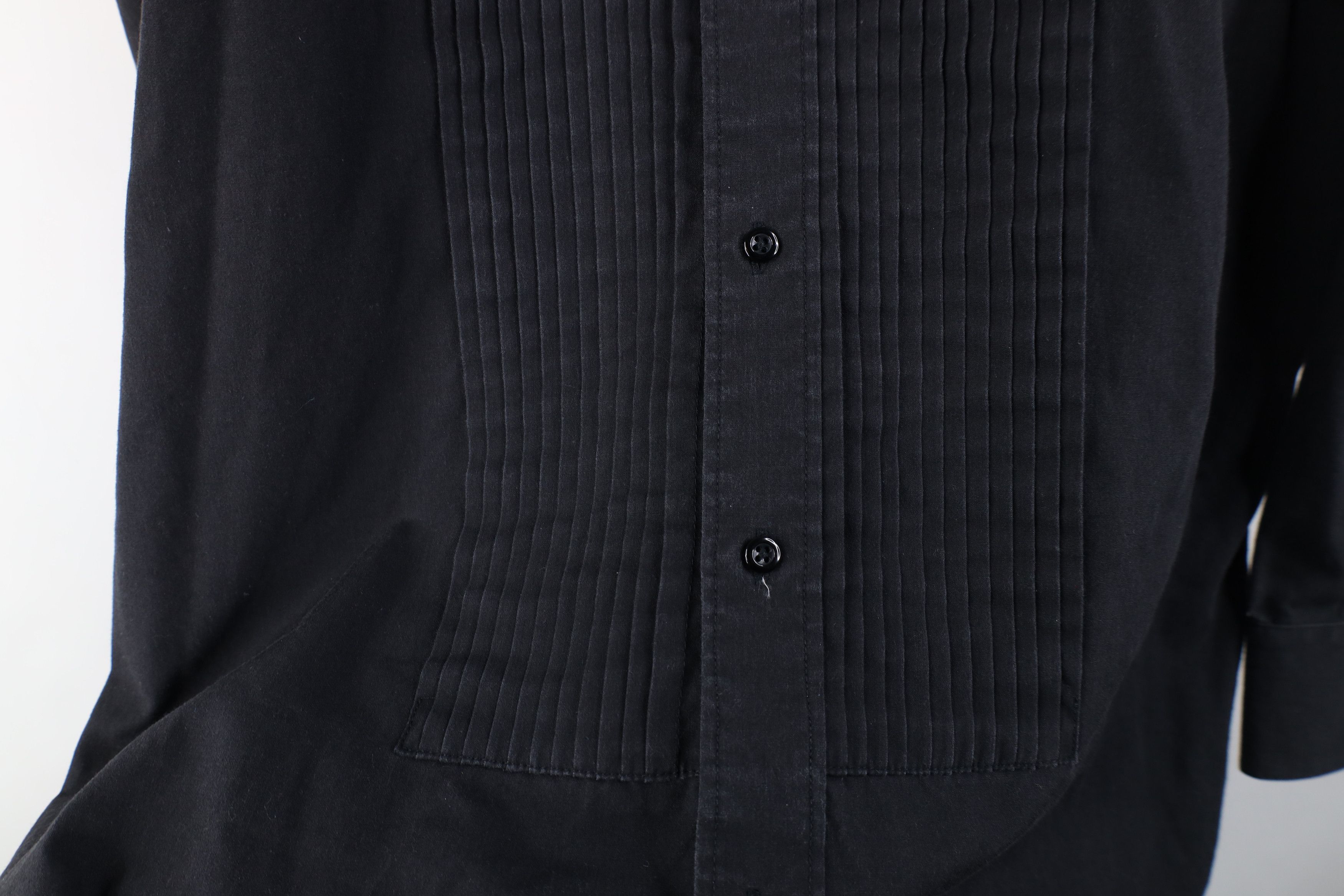 Vintage Vintage 90s Streetwear Formal Tuxedo Button Shirt Black Size US M / EU 48-50 / 2 - 7 Thumbnail