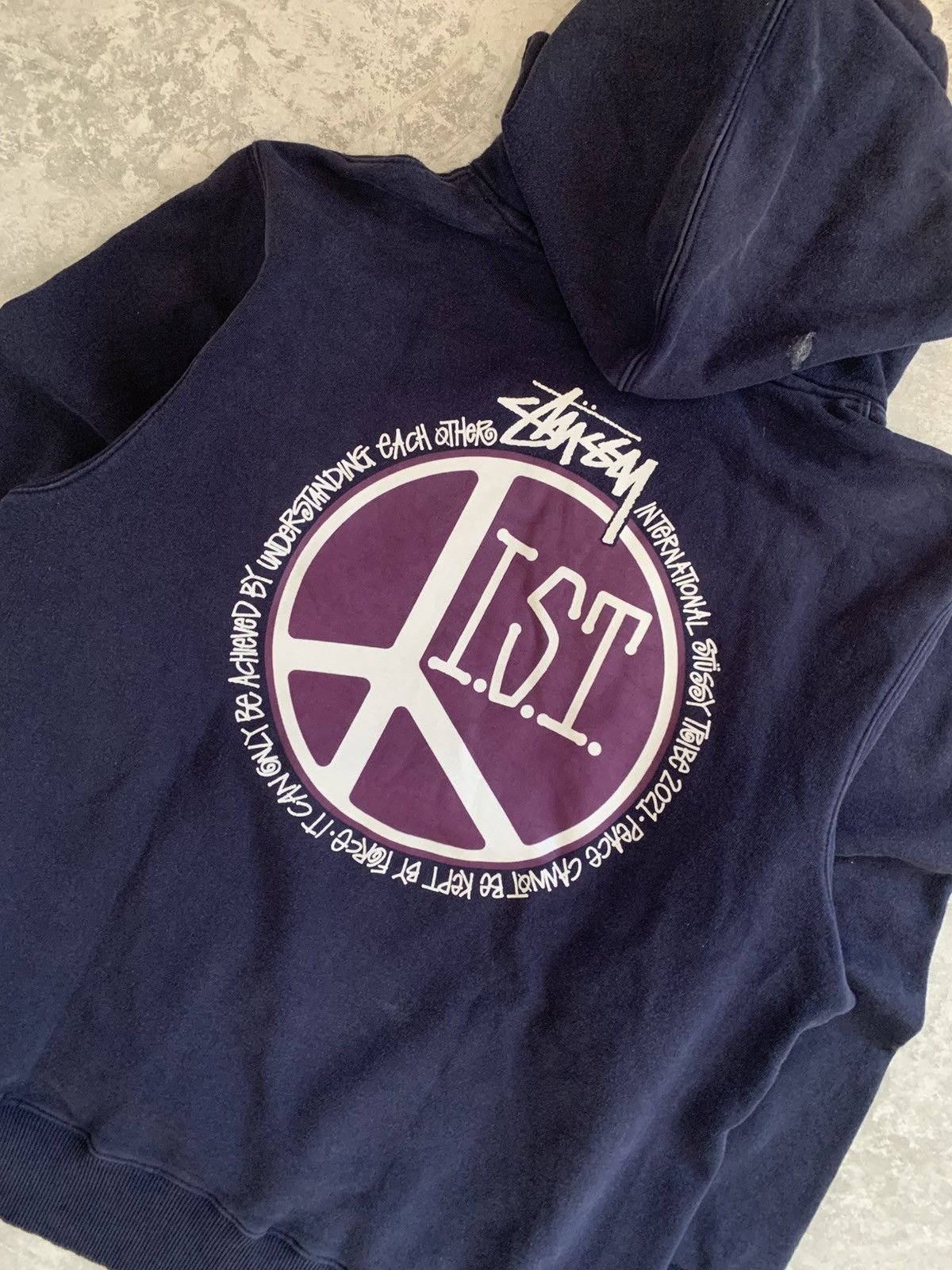 Stussy STUSSY PEACE I.S.T NAVY HOODIE Size US XL / EU 56 / 4 - 2 Thumbnail