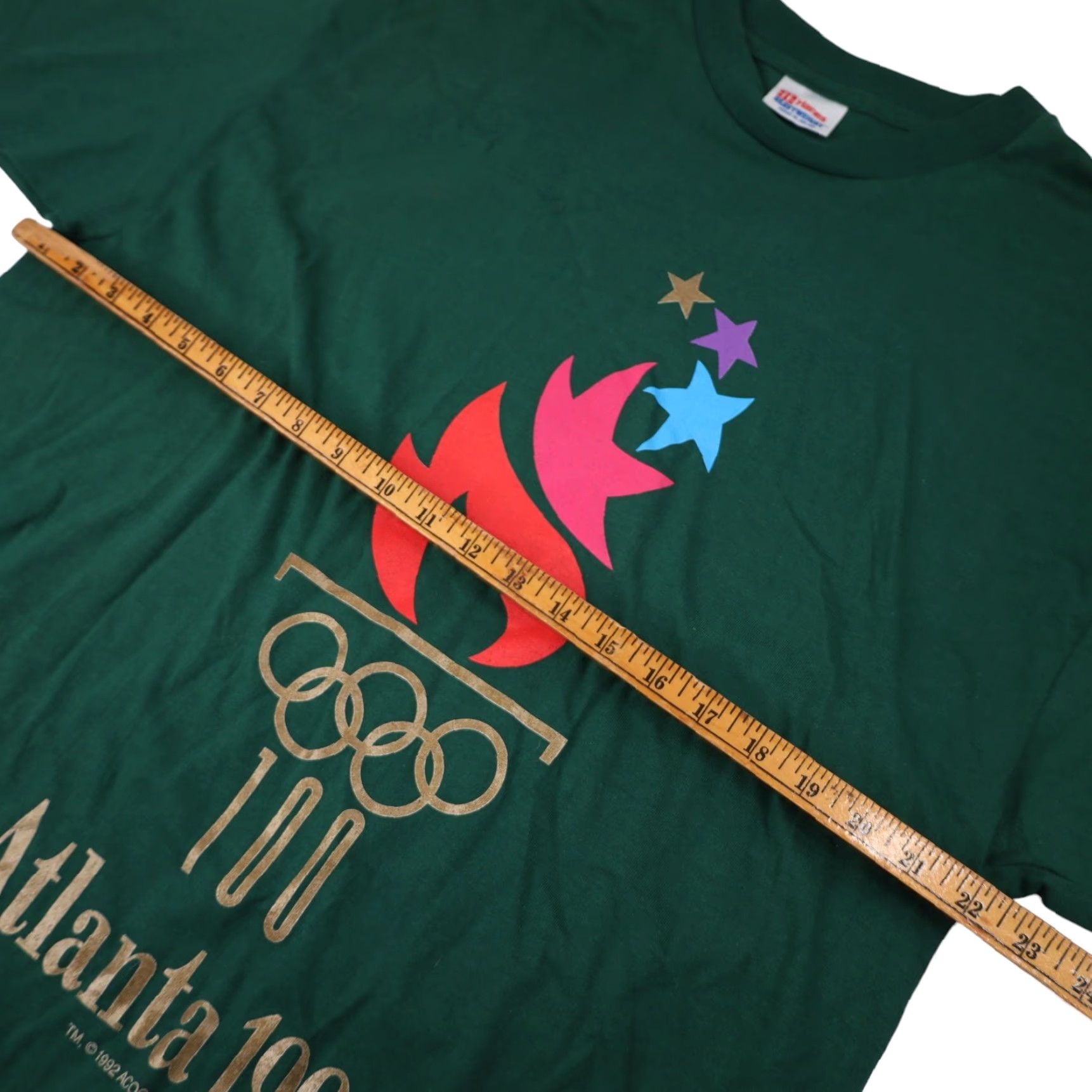 Vintage VINTAGE 1996 Atlanta USA Olympics Mens XL Graphic T Shirt Green Size US XL / EU 56 / 4 - 7 Thumbnail