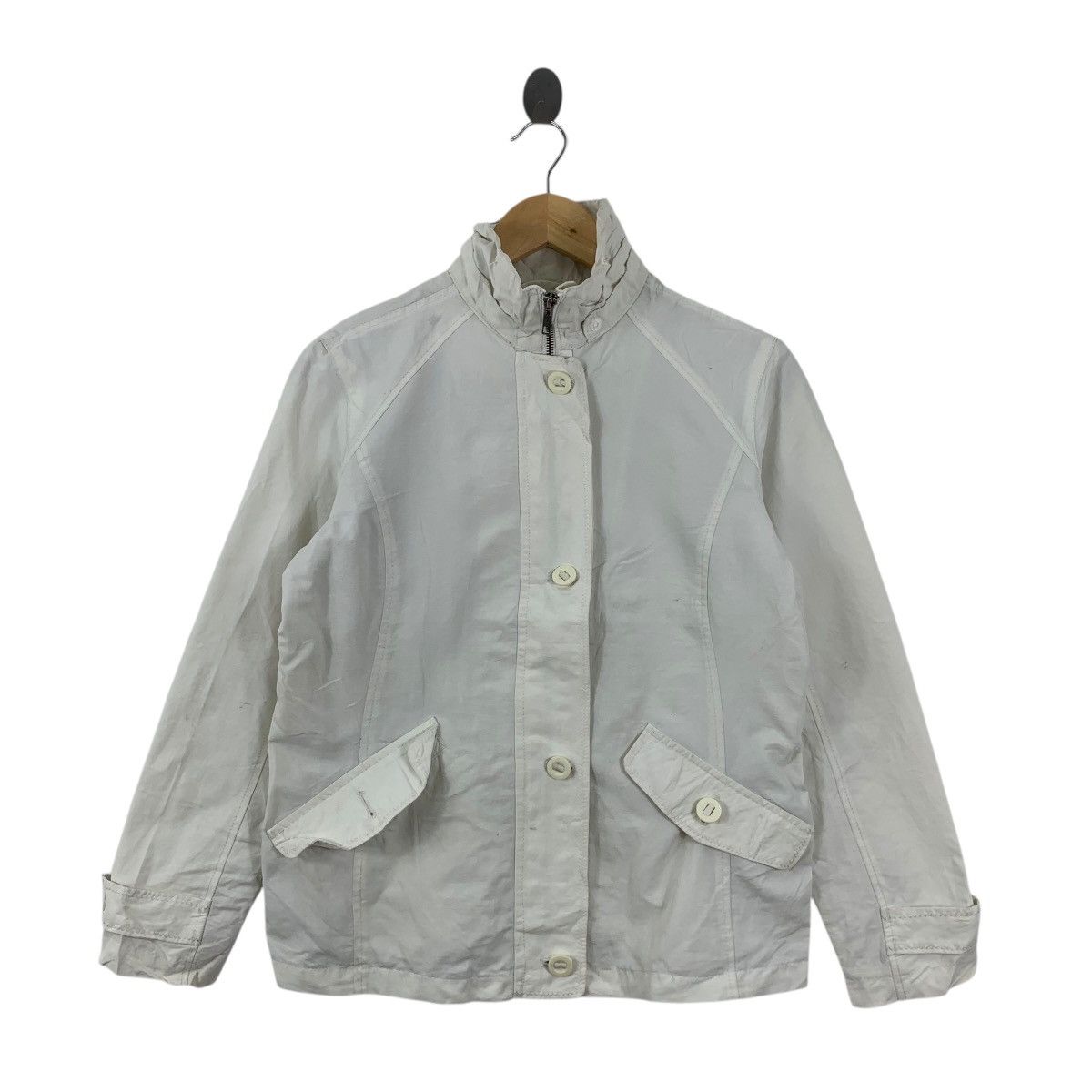 Lands' End Vintage LANDS’ END Outdoor Camping White Jacket Windbreaker Size XS / US 0-2 / IT 36-38 - 3 Thumbnail