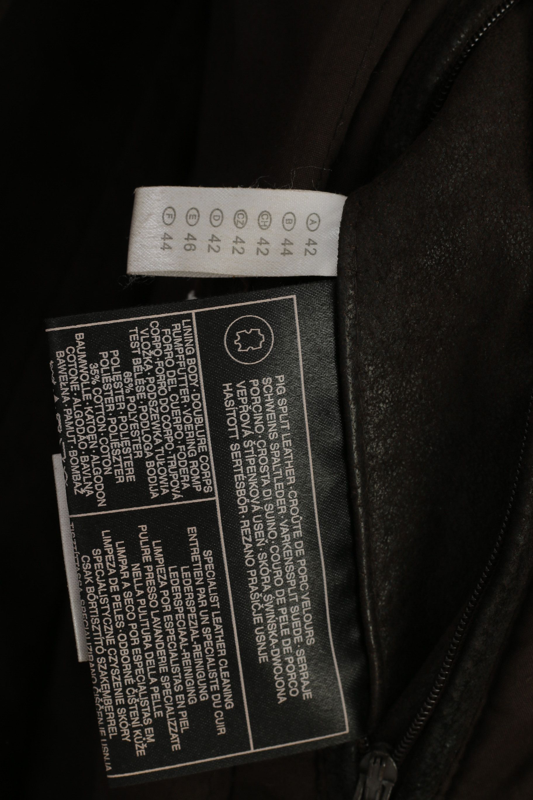 C&A × Vintage C&A Woman 46 (S) Leather Jacket Brown Full Zipper 2202 Size S / US 4 / IT 40 - 7 Thumbnail