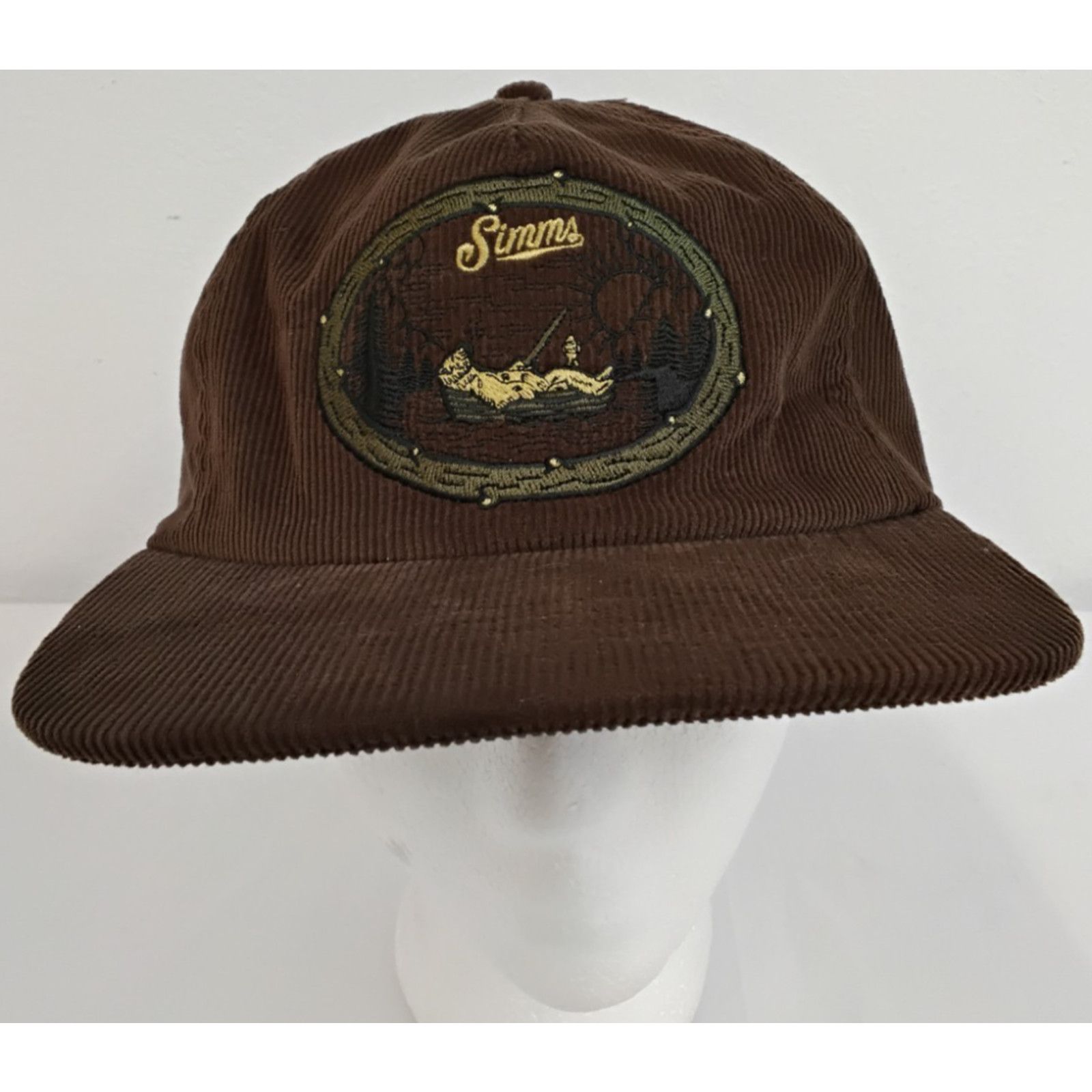Simms Simms Corduroy Flat Brim Hat Brown Embroidered Double Haul Size ONE SIZE - 2 Thumbnail