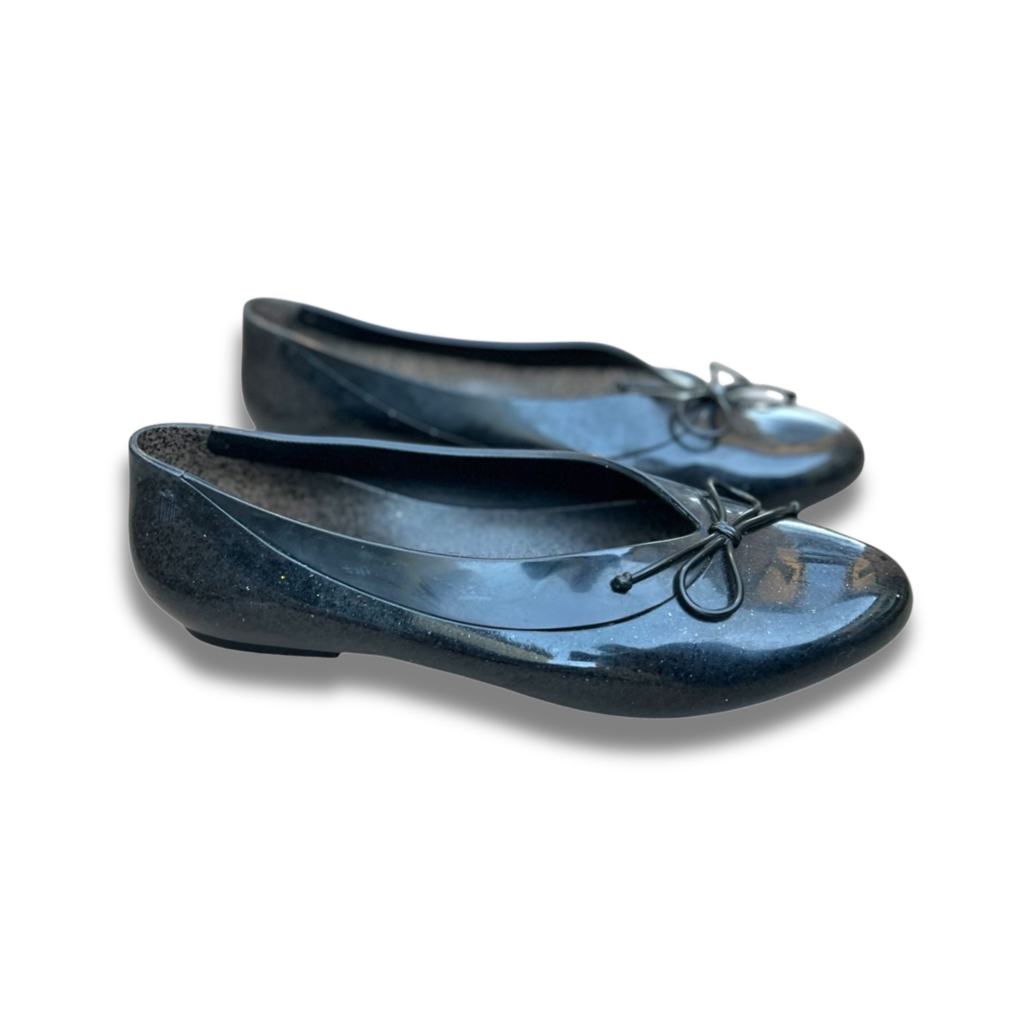Melissa Melissa Womens Ballet Flat Shoes Size 8 Black Glossy Slip-On Size US 8 / IT 38 - 5 Thumbnail