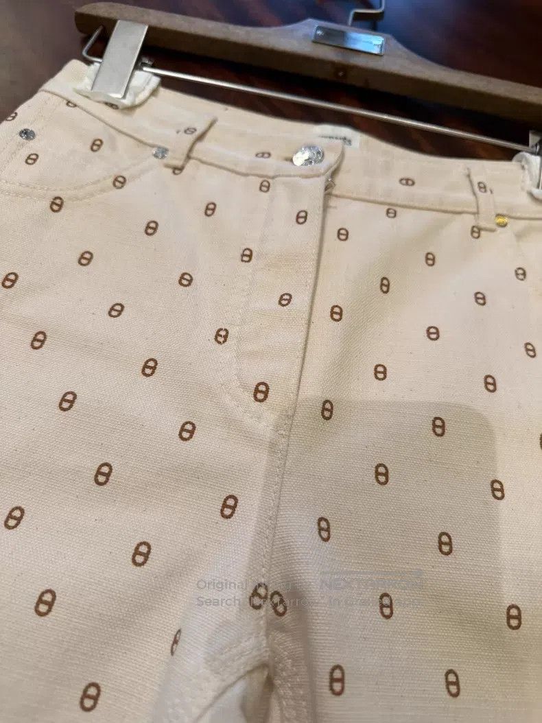 Hermes Hermes Pig Nose Full Print Denim Pants Size 42" / US 20 - 4 Thumbnail