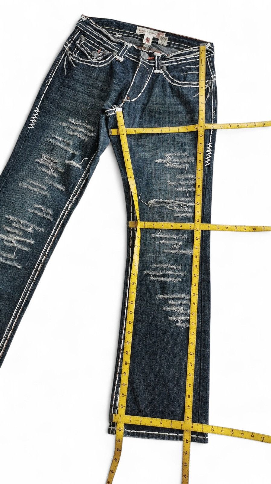 Other Flared Vintage Laguna Beach Big Stitch Denim Bootcut Jeans Size US 33 - 18 Thumbnail