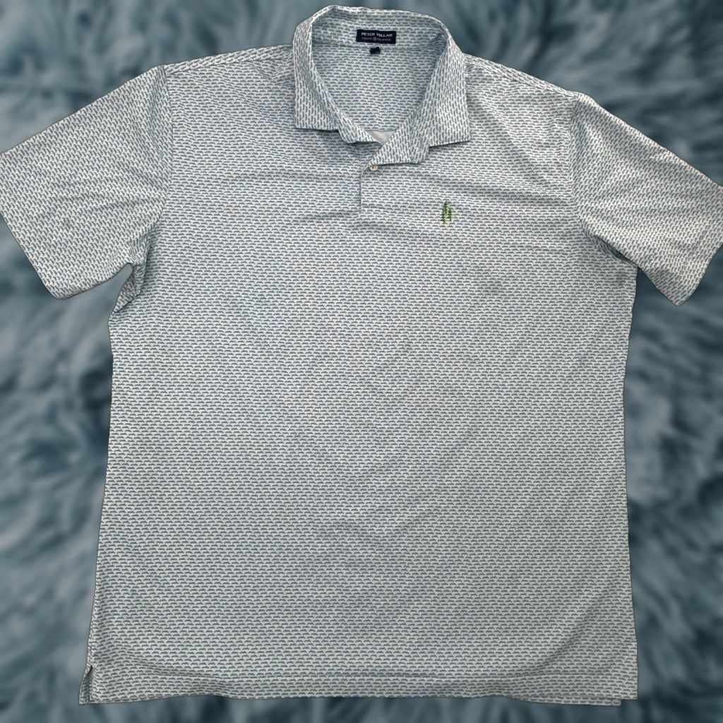 Peter Millar VINTAGE Peter Millar Crown Crafted Polo Shirt Mens Adult XL Blue All Over Race Car Print Golf Polo Shirt Mens XL Blue Cars 90s Size US XL / EU 56 / 4 - 1 Thumbnail