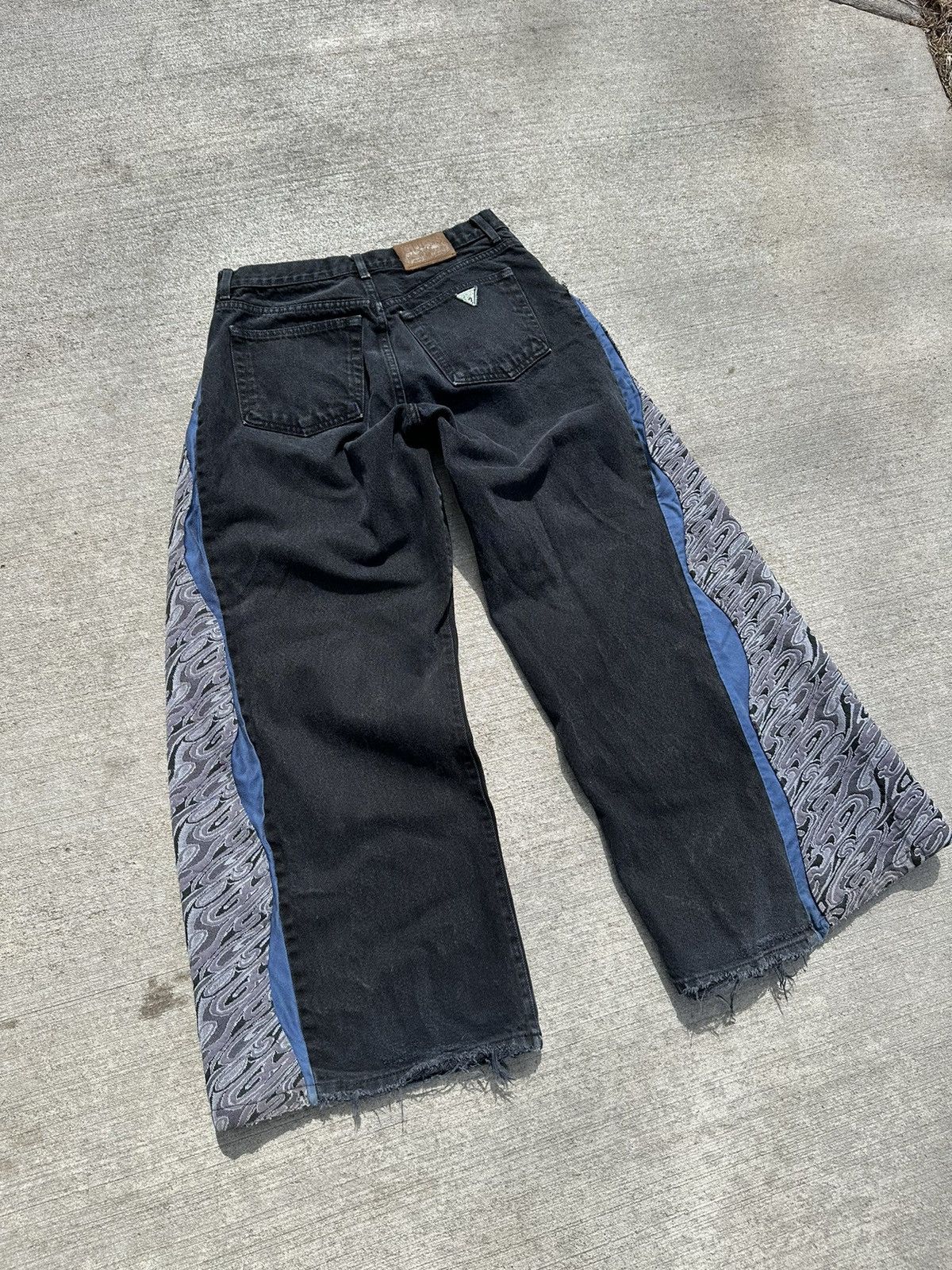 Guess × Vintage Guess 90s Custom Black Denim High Rise Jeans Made in USA Size 32" / US 10 / IT 46 - 7 Thumbnail