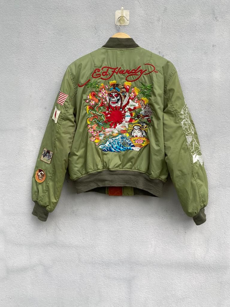 Ed Hardy Don Ed Hardy reversible bomber jacket embroidered logo Size US M / EU 48-50 / 2 - 6 Thumbnail