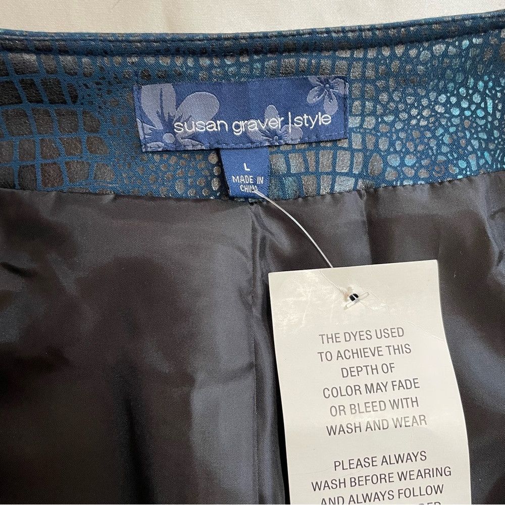 Other NWT New Susan Graver Style Blue Snake Print Pattern 3/4 Sle Size L / US 10 / IT 46 - 7 Thumbnail