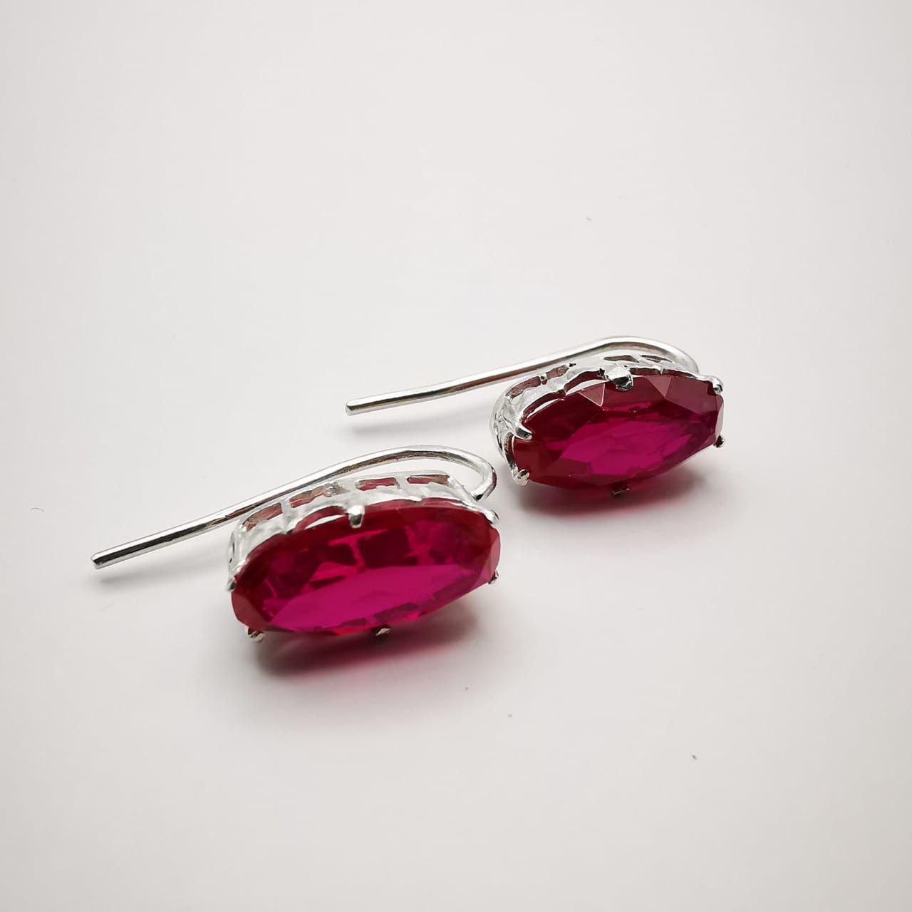 Vintage Vintage Delicate Earrings 925 Sterling Silver, Jewelry, Ruby Size ONE SIZE - 4 Thumbnail
