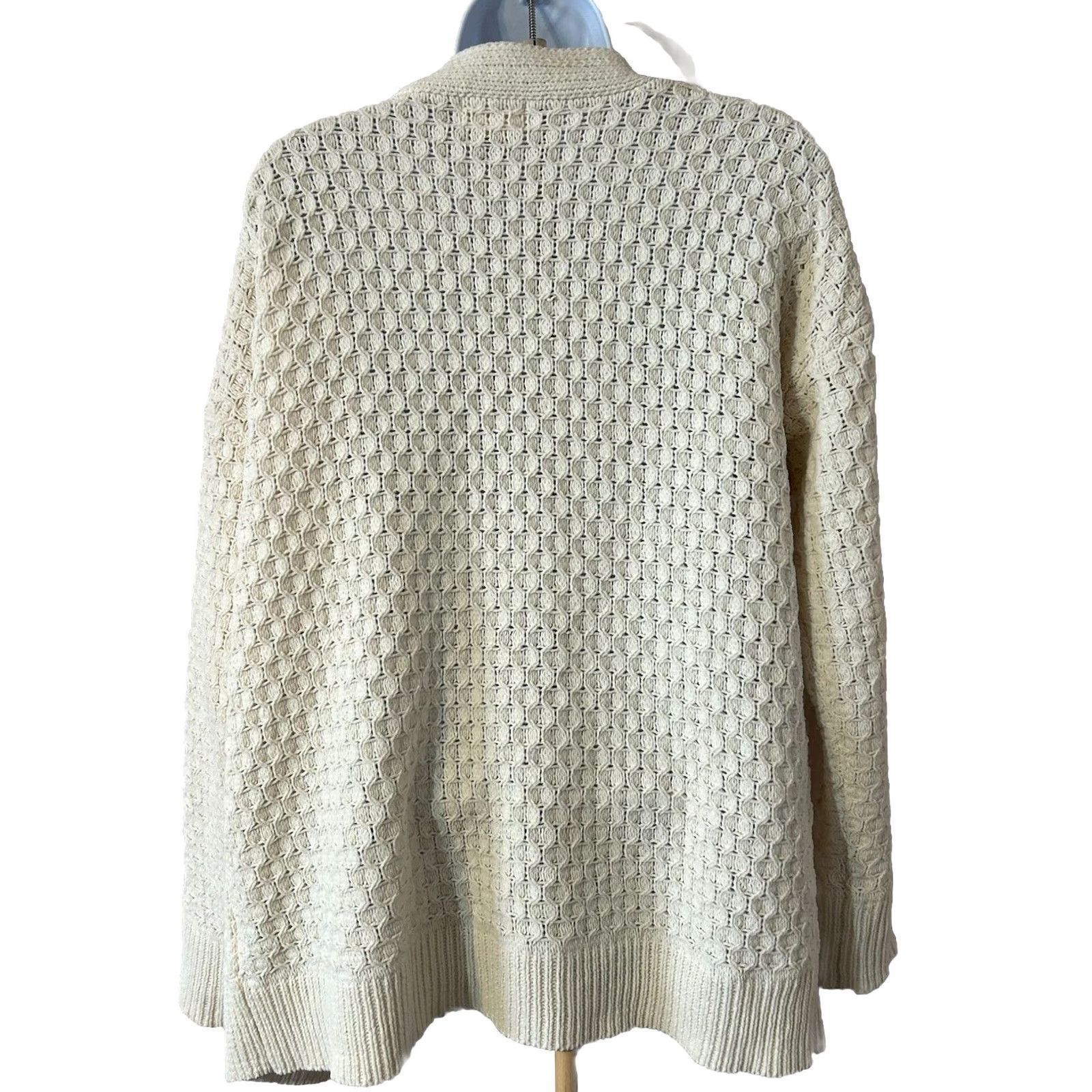 Nicole Miller Nicole Miller Open Front Cardigan Women M Cream Pockets Knit Wool Blend Cardigan, Solid, Long Sleeve, Open Front, Vintage? No Size M / US 6-8 / IT 42-44 - 2 Thumbnail
