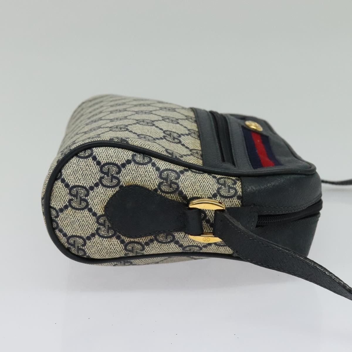 Gucci GUCCI GG Supreme Sherry Line Shoulder Bag Pvc Navy Gold 119 Size ONE SIZE - 5 Thumbnail