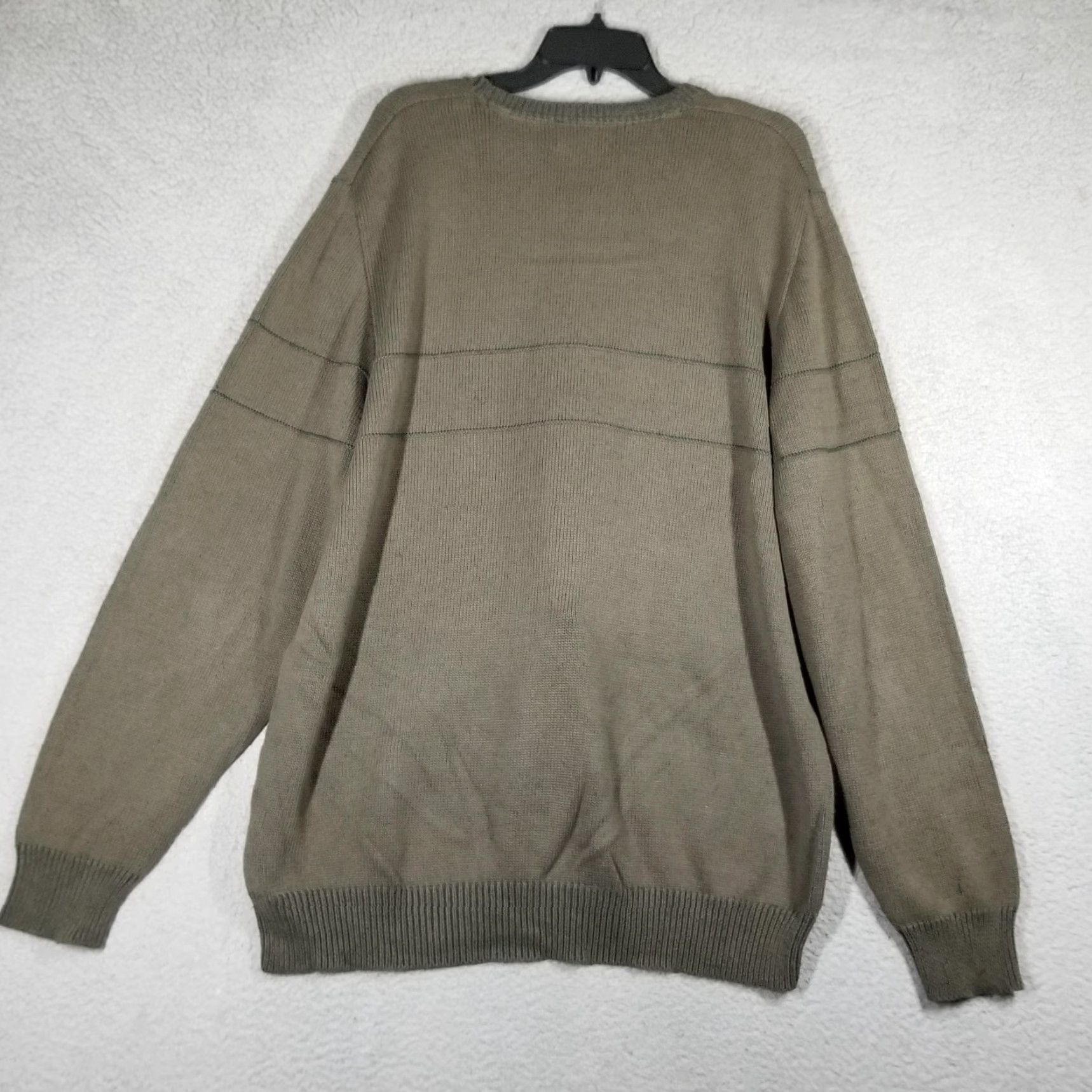 Eddie Bauer VINTAGE Eddie Bauer Sweater Men L Olive Green Crewneck Knit Pullover Ribbed Trim Knitwear 100% Cotton Pullover Size L Mens Size US L / EU 52-54 / 3 - 2 Thumbnail