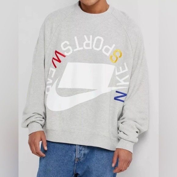 Nike Nike NSW Block Swoosh Logo Terry Crew Pullover Sweatshirt Size US S / EU 44-46 / 1 - 1 Thumbnail