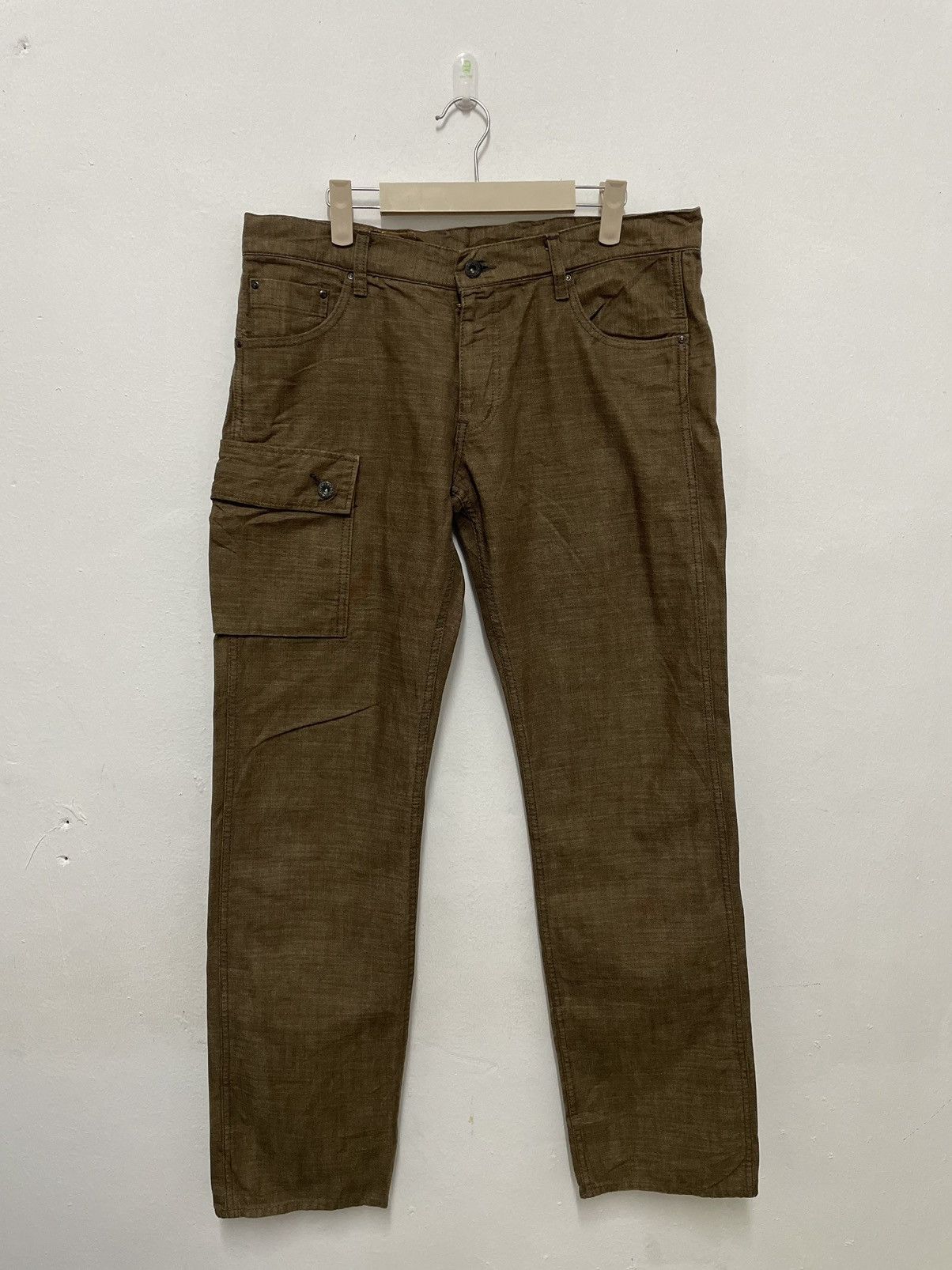 Image of John Bull Cargo Pants Vintage Issue Kaihara Material in Brown, Men's (Size 33)