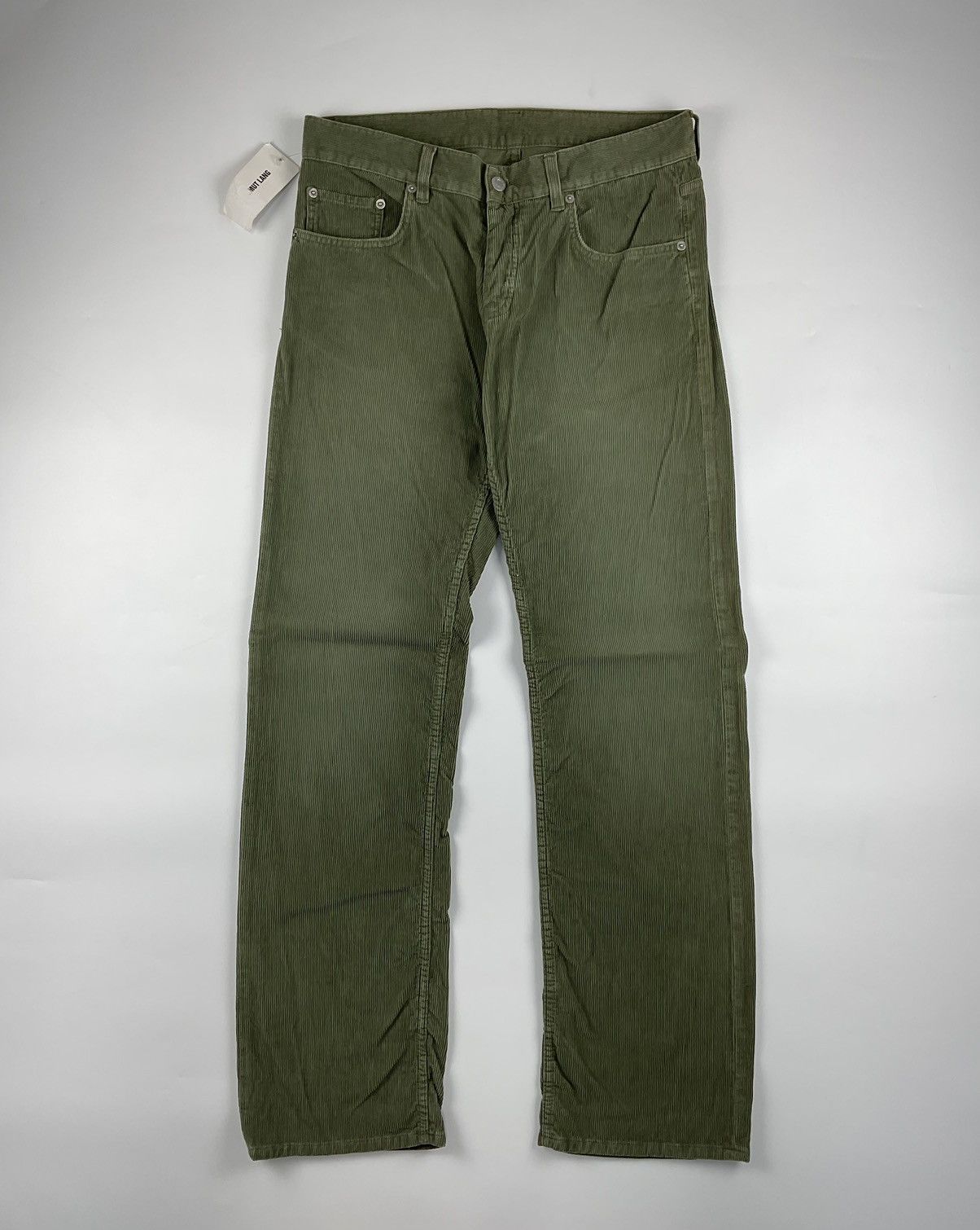 image of Helmut Lang Corduroy Flared Pants in Green, Men's (Size 32)