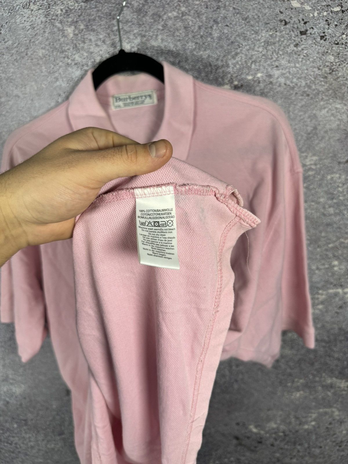 Burberry × Vintage Vintage Burberrys Pink Logos Polos 2XLarge Oldmoney Size US XXL / EU 58 / 5 - 8 Thumbnail