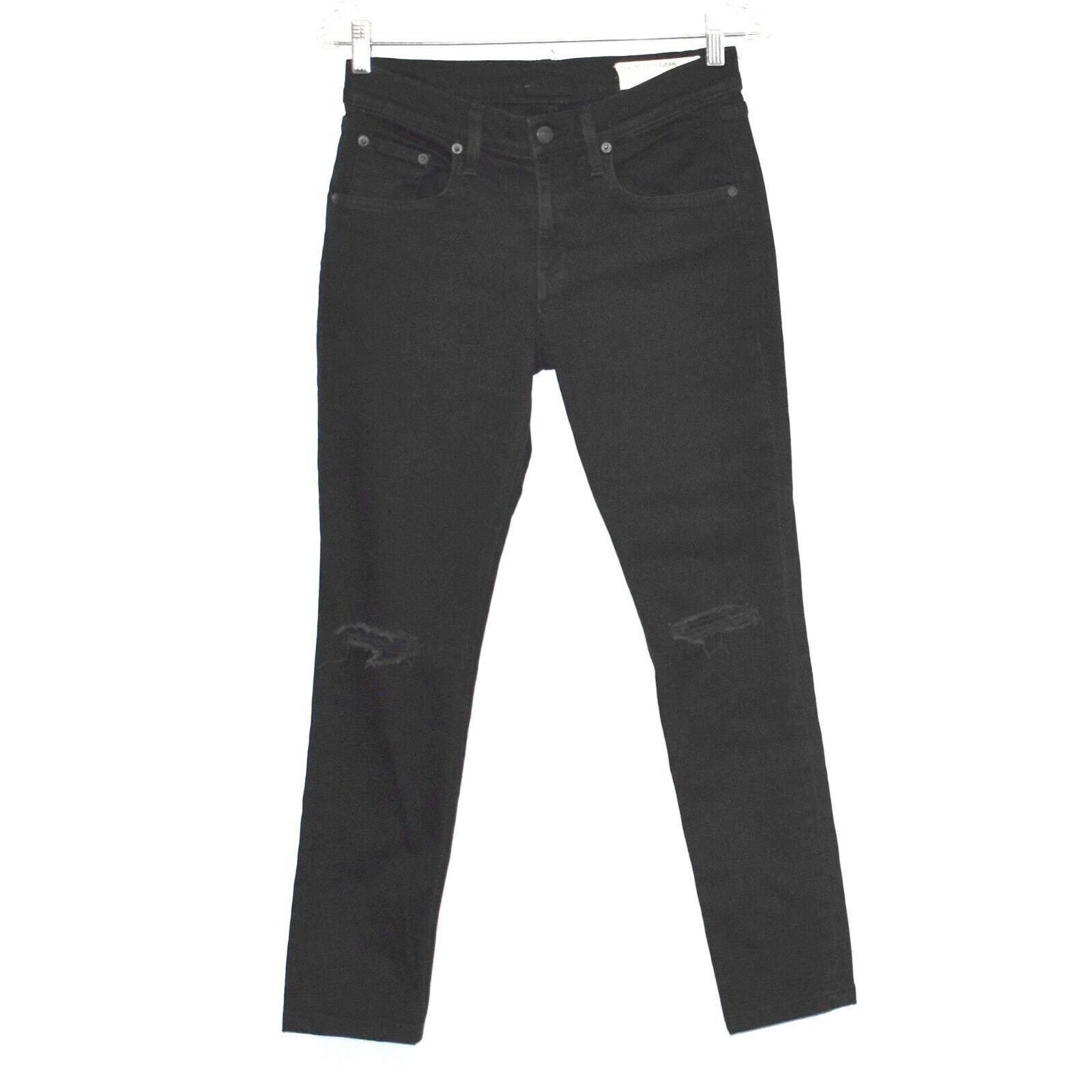 Rag & Bone RAG & BONE Black Ripped Stretch Slim Leg Jeans Size 28 $198 Size 28" / US 6 / IT 42 - 1 Thumbnail