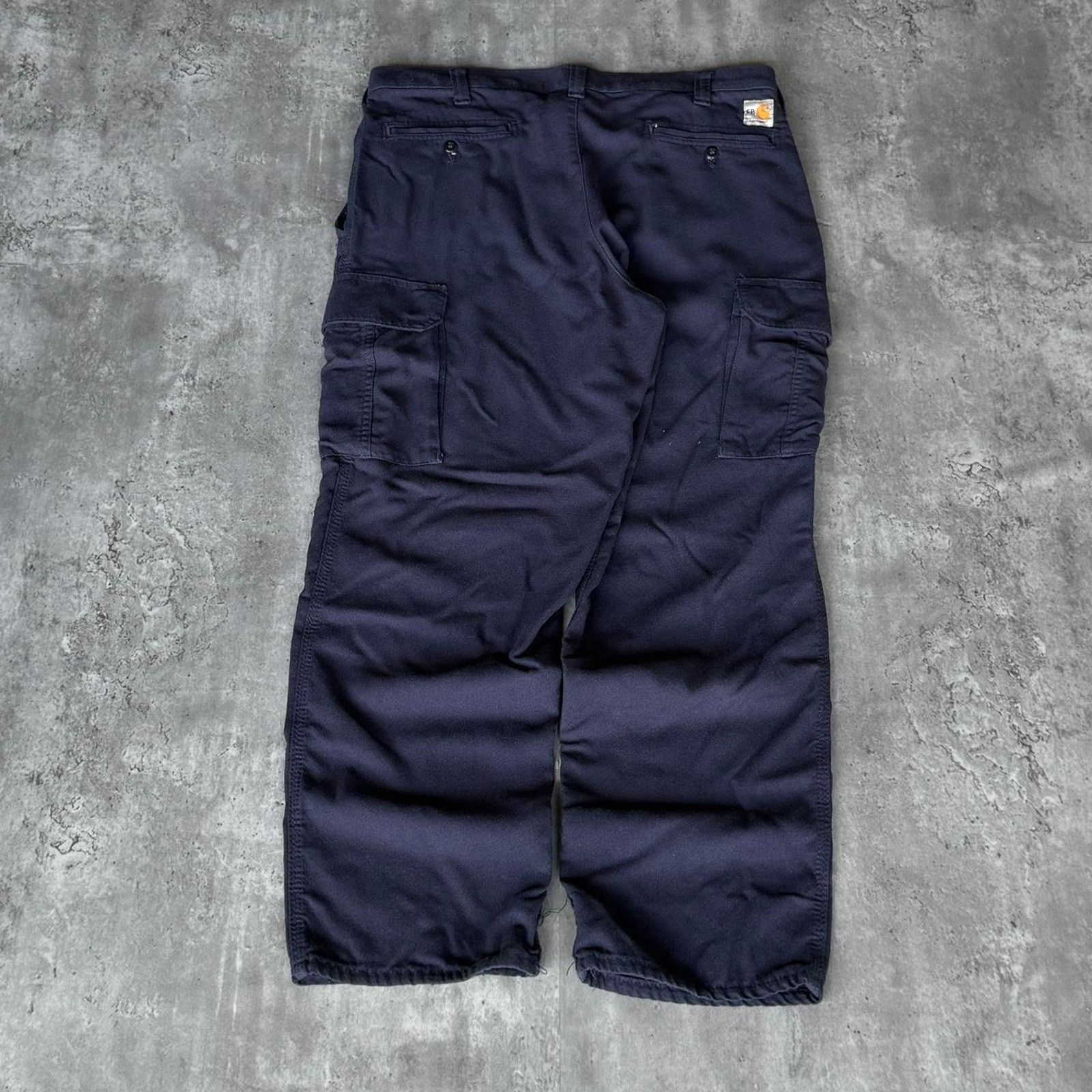 Carhartt × Carhartt Wip × Vintage Vintage Y2K Carhartt Navy Blue Cargo Skater Technical Pants Size US 34 / EU 50 - 2 Thumbnail