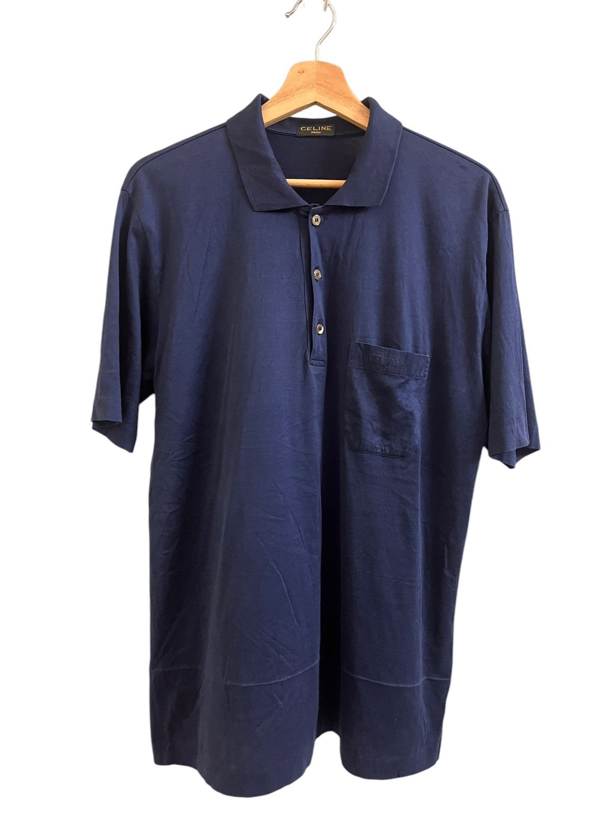 Celine × Vintage Vintage Celine Polo Shirt Size US XL / EU 56 / 4 - 4 Thumbnail