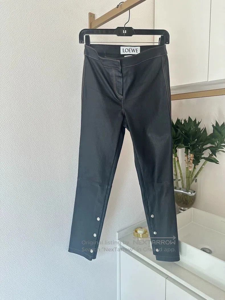 Loewe Loewe Leather Pants with Button Details . Size US 30 / EU 46 - 1 Thumbnail