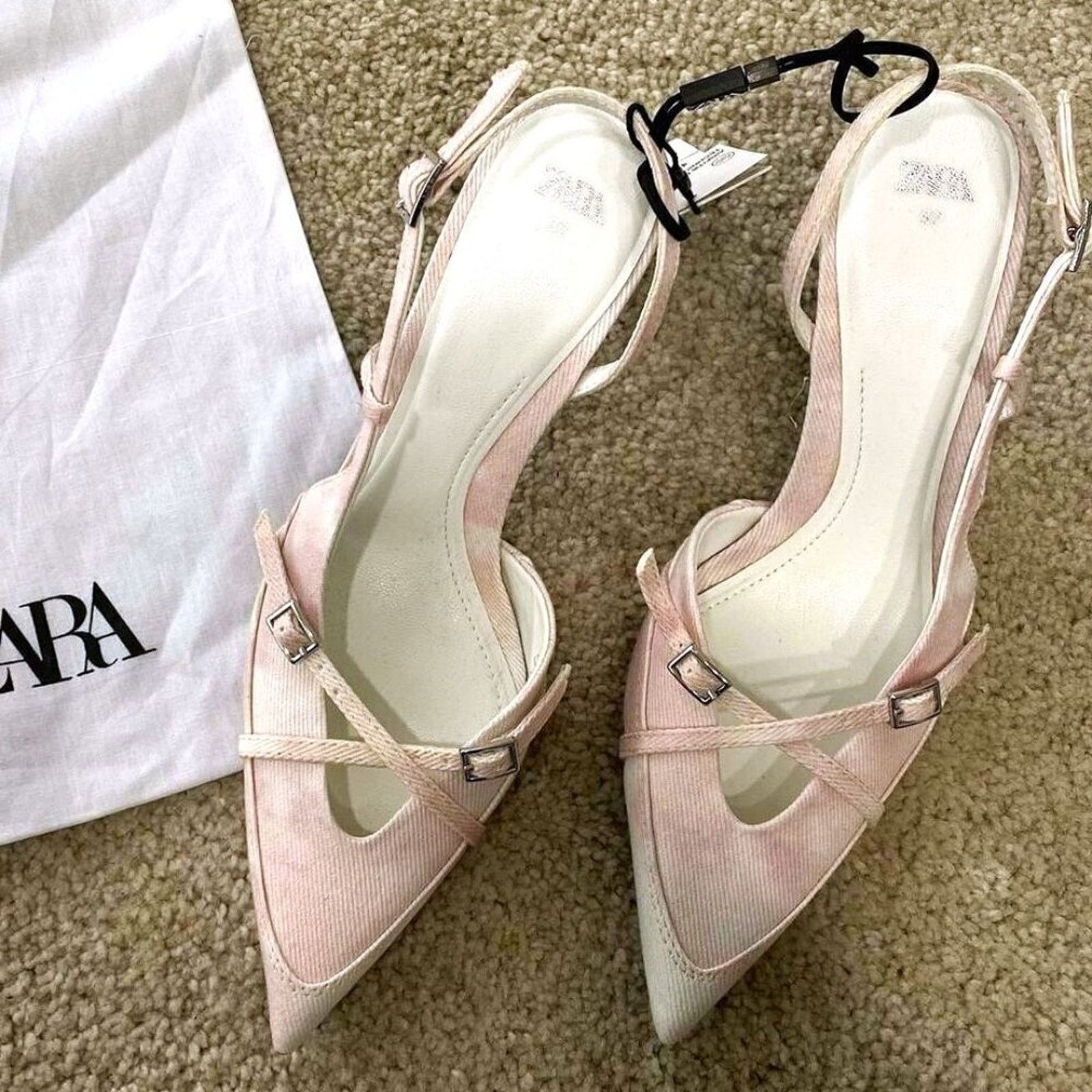 Zara Zara Pink Slingback Heels Pointed Toe Pumps NWT Size US 9 / IT 39 - 9 Thumbnail
