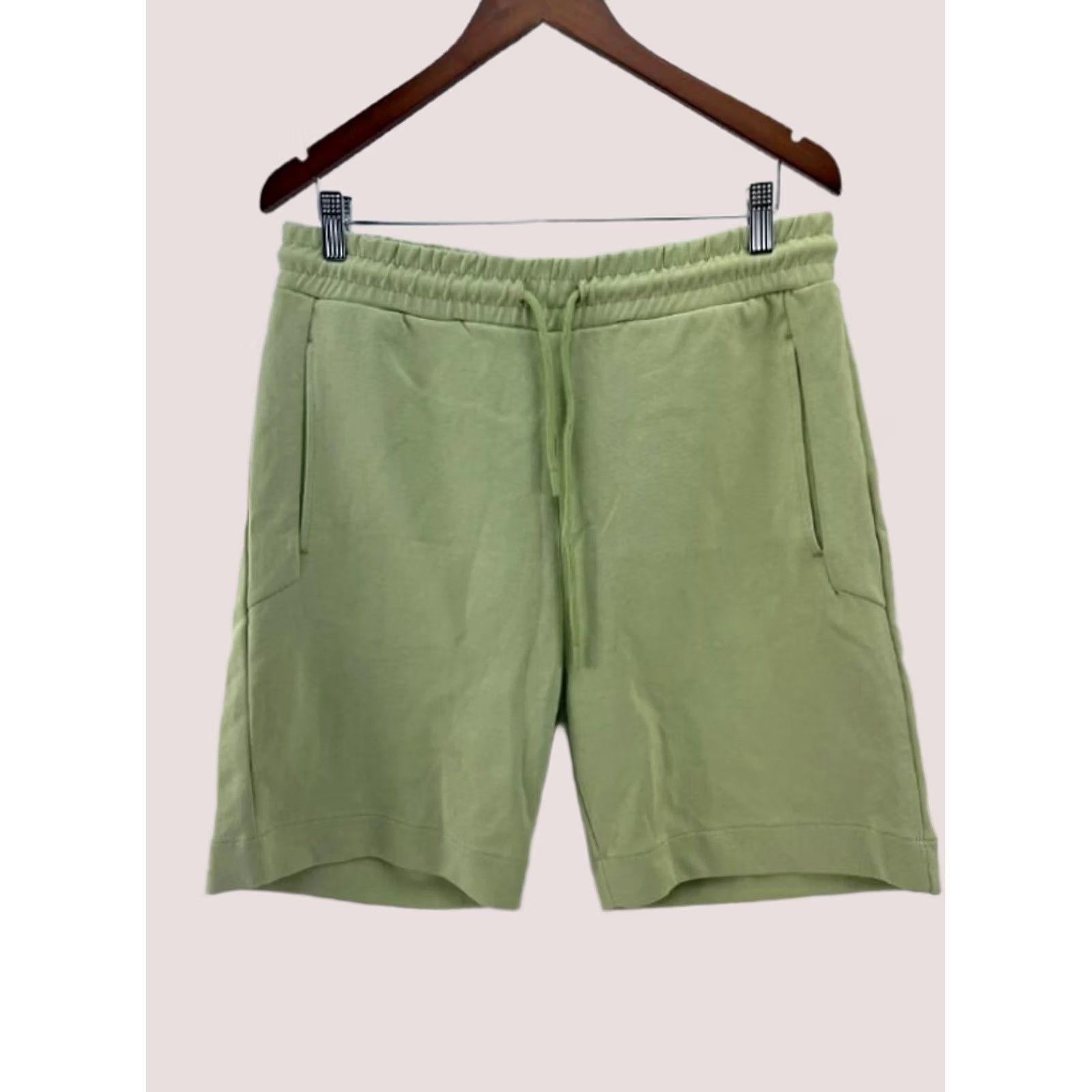 Zara Zara Shorts Mens L Green Light Lime Drawstring Sweatshorts Size US 33 - 1 Thumbnail
