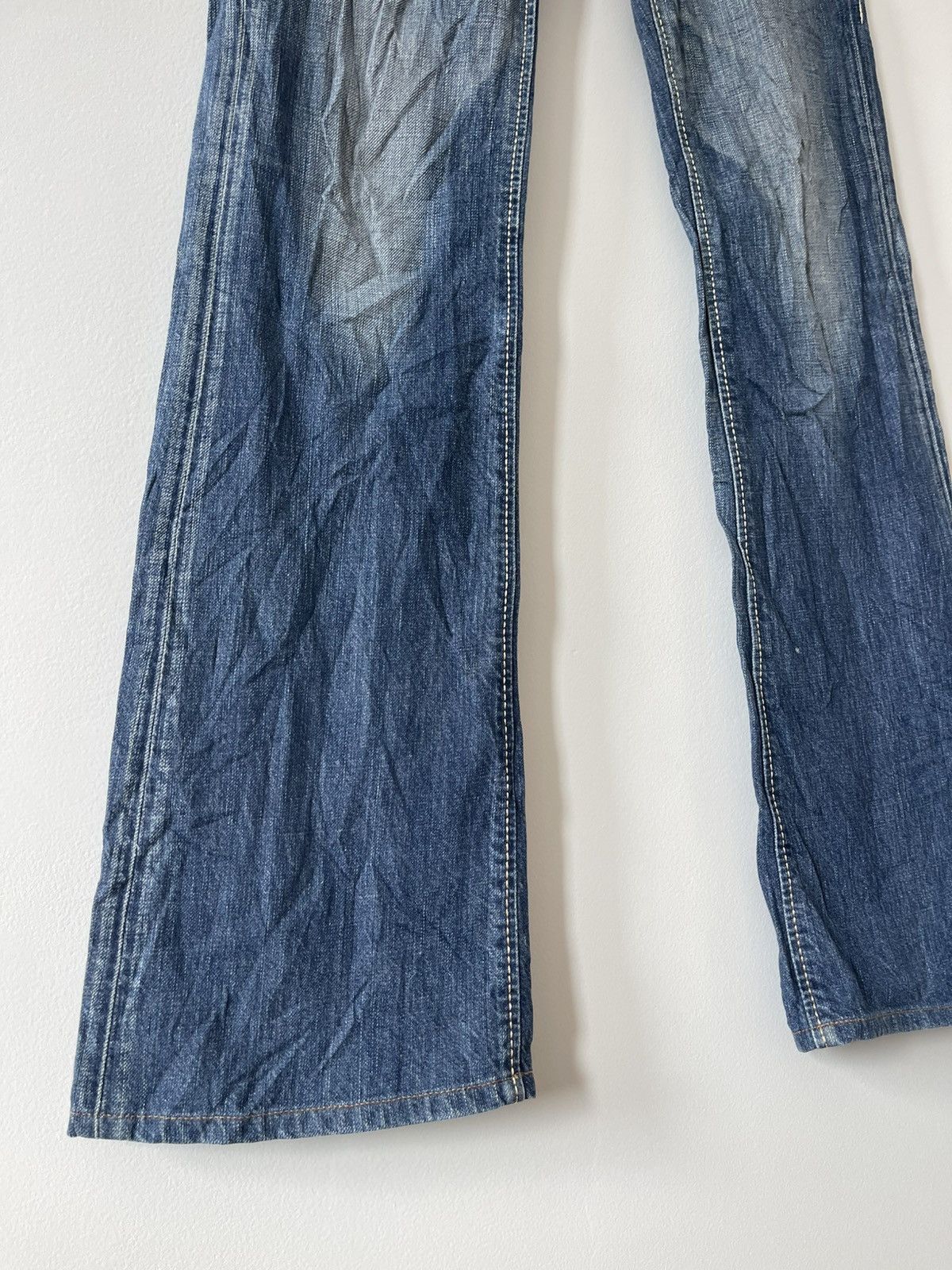 Edwin Rare Vintage EDWIN Blue Trip Boot Cut Flare Japan Denim Size 28" / US 6 / IT 42 - 10 Thumbnail