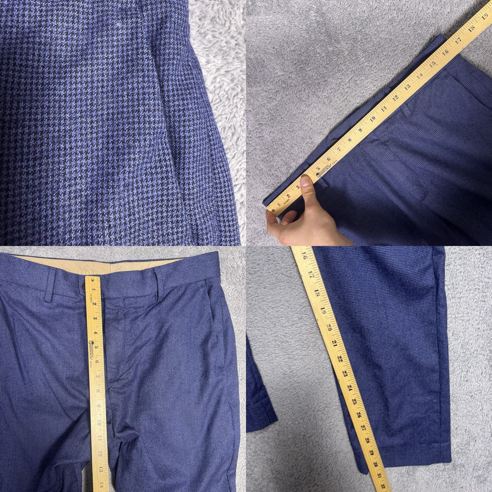 Banana Republic Banana Republic Pants Mens 32R Flannel 120s Vitale Barberis Canonico Wool Slim Flat Front Dress Pants Men Blue Geometric H Cotton? Size US 32 / EU 48 - 8 Thumbnail