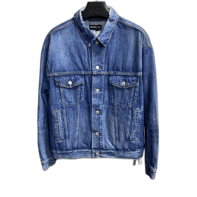 Balenciaga Balenciaga Blue Logo Denim Jacket Size US M / EU 48-50 / 2 - 1 Thumbnail