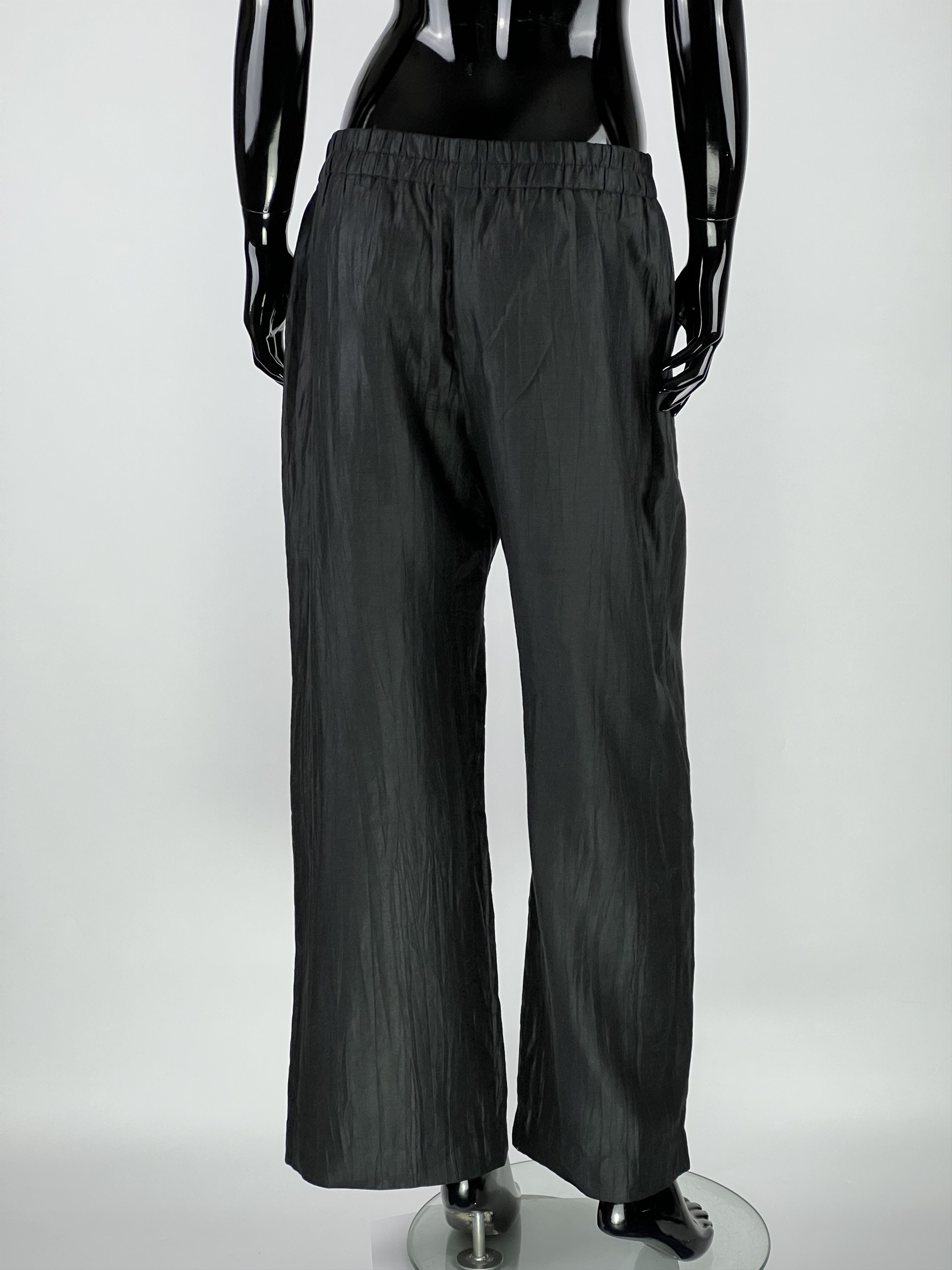Designer Oska Dark Gray Linen Wide Leg Trousers Pants Size 2 Regular Size 28" / US 6 / IT 42 - 3 Thumbnail