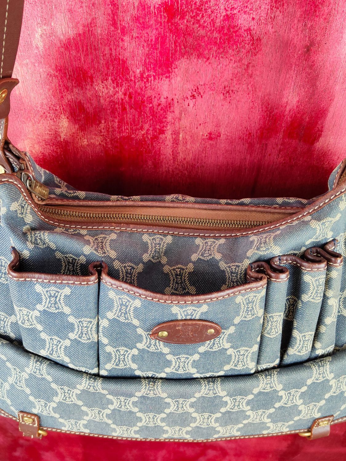 Celine Celine denim monogram vintage Shoulder hand Bag #SB035DLAL Size ONE SIZE - 4 Thumbnail