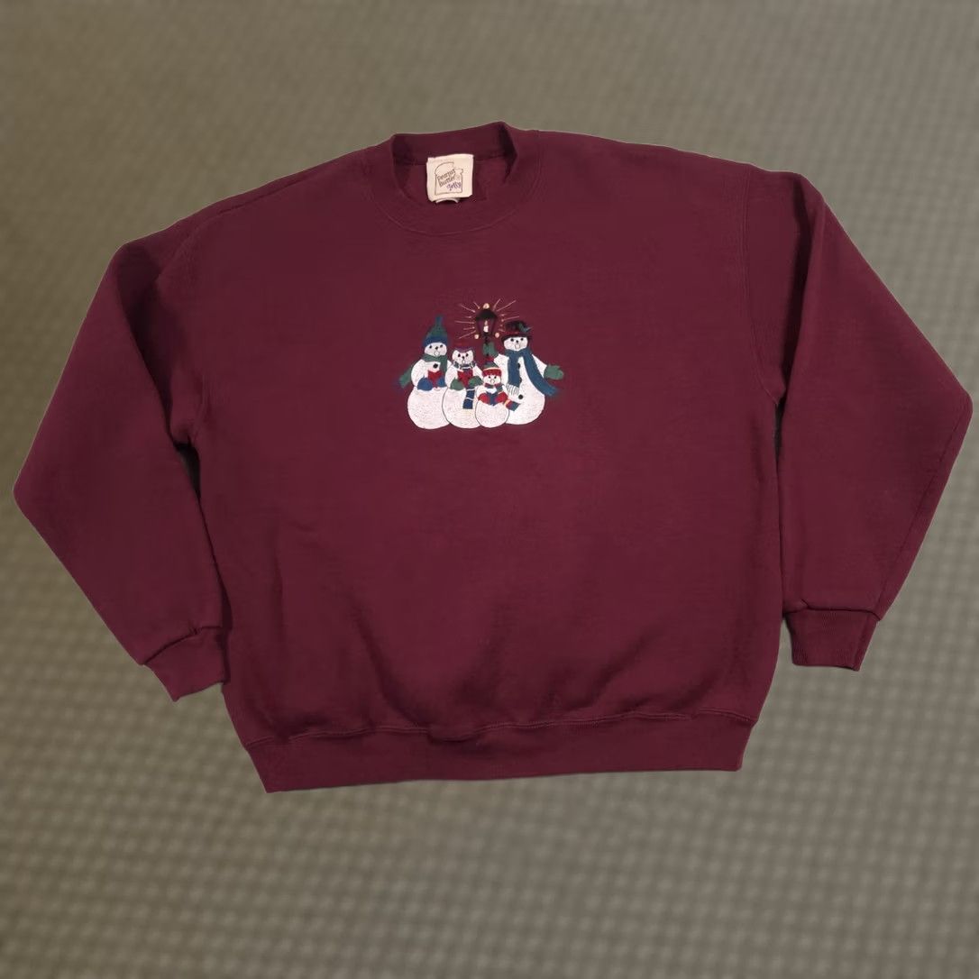 Peanuts VINTAGE Peanut Butter & Jelly Sweatshirt Mens XL Red Snowman Christmas 90s Size US XL / EU 56 / 4 - 1 Thumbnail