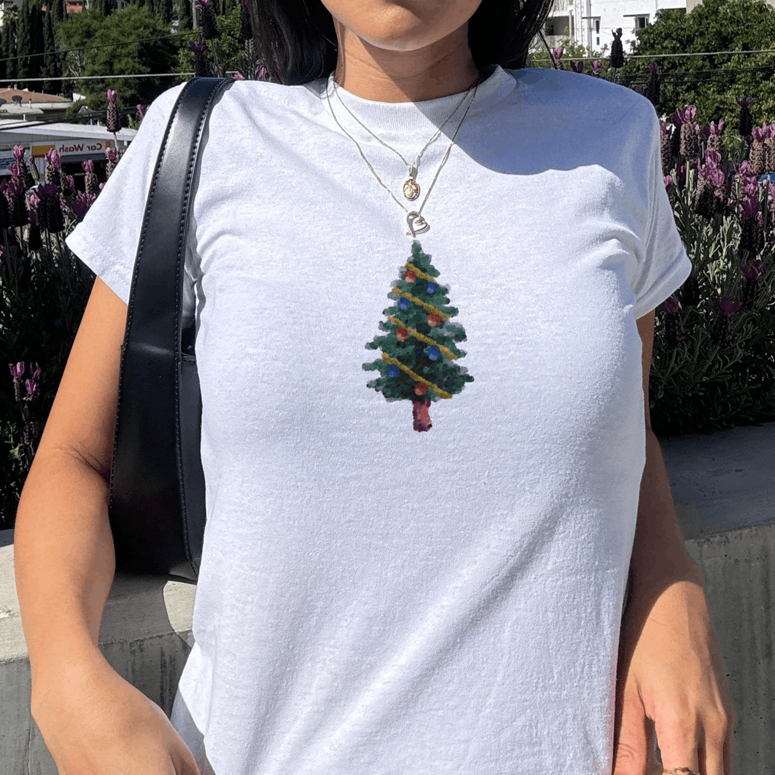 Other Christmas Tree Baby Tee – Minimalist Holiday Shirt Size M / US 6-8 / IT 42-44 - 1 Thumbnail
