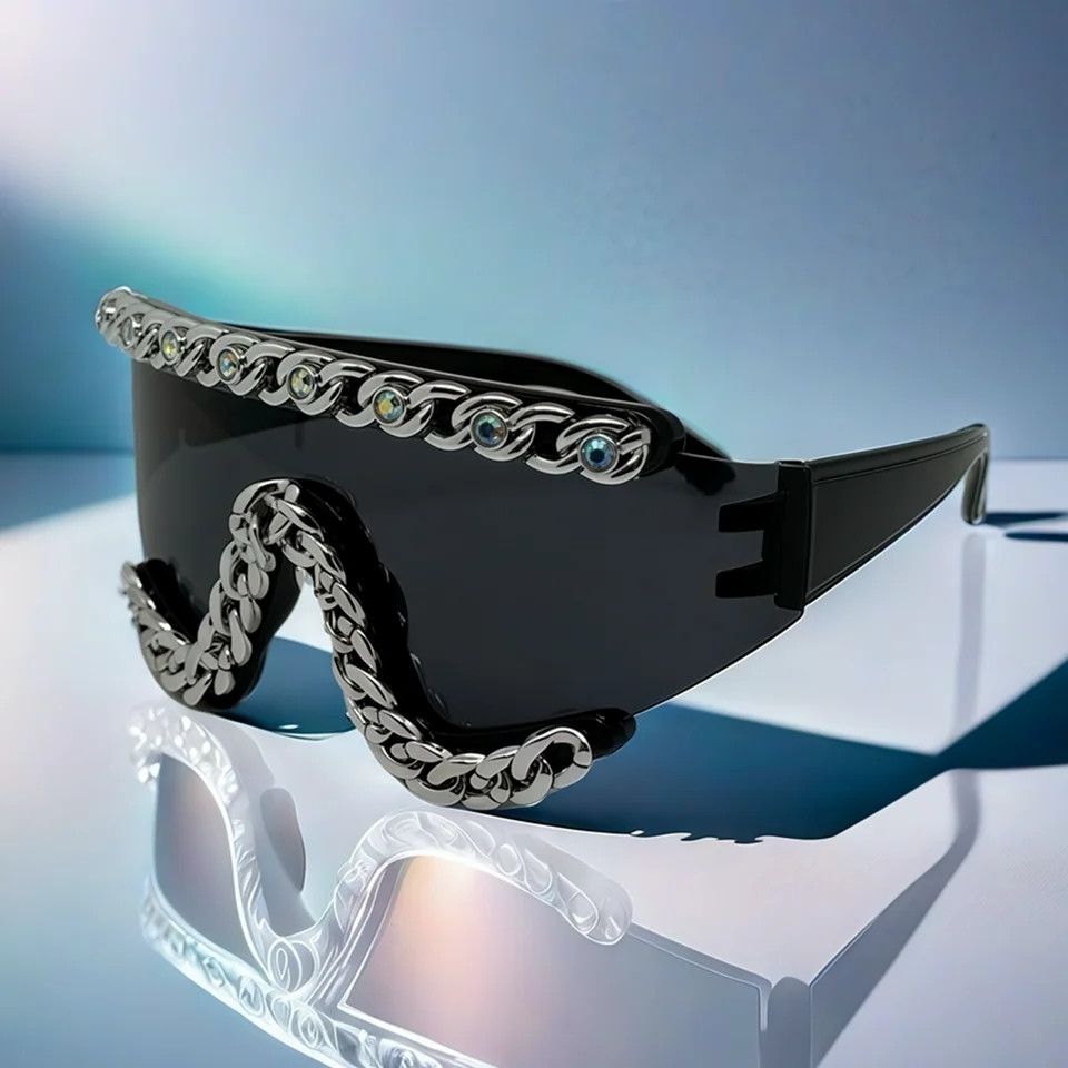 Japanese Brand × Vintage Y2k futuristic one-piece sunglasses Size ONE SIZE - 3 Thumbnail