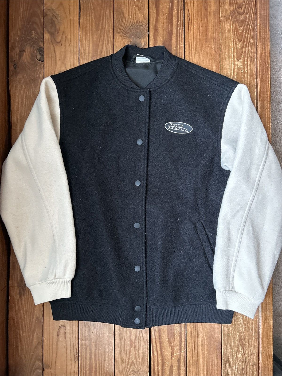 H&M × No Fear No Fear x H&M Oversized Black Varsity Bomber Jacket Size US M / EU 48-50 / 2 - 2 Thumbnail