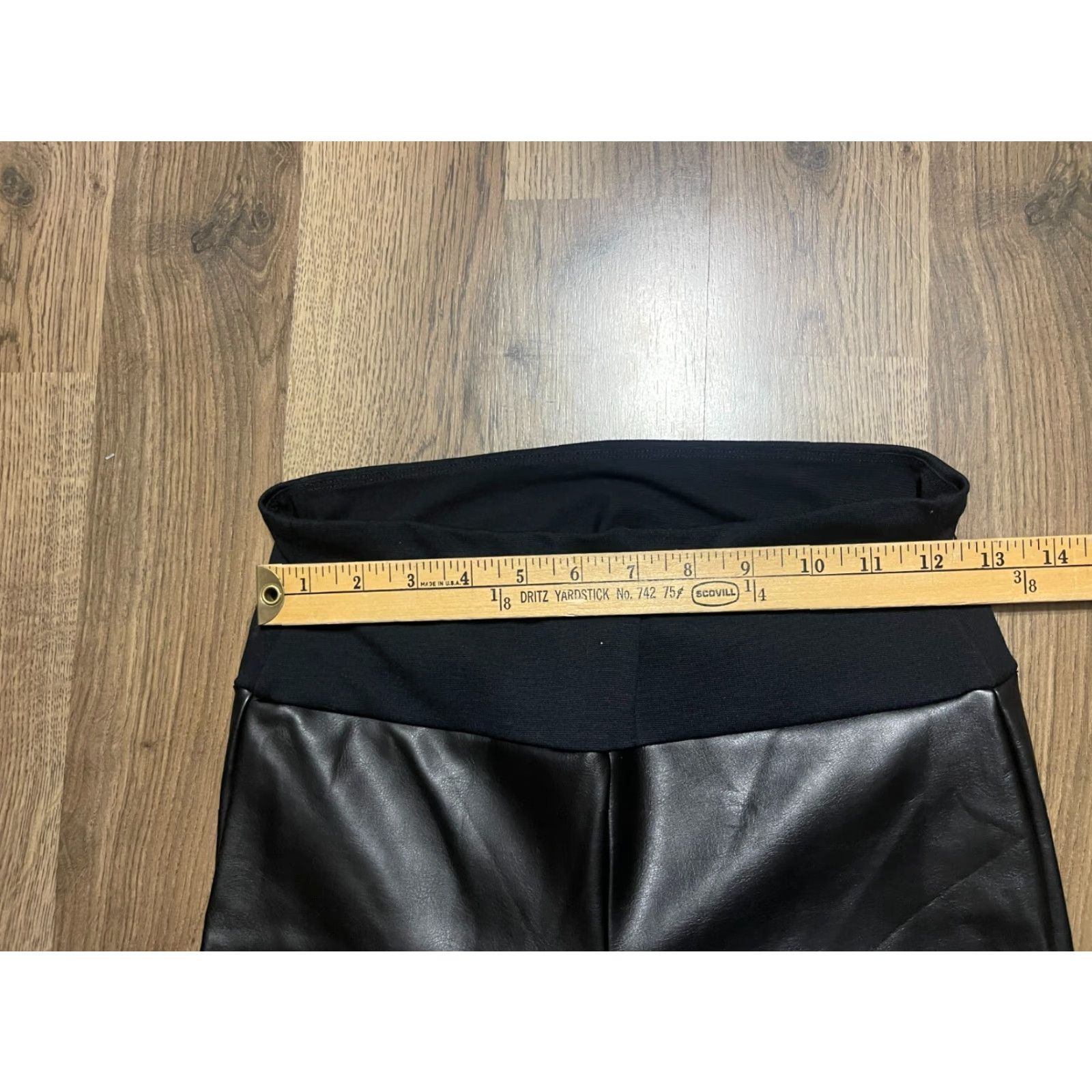 Vintage Assets Pants Women's Size Medium Black Leggings Pull On Leather Shirt? Size 32" / US 10 / IT 46 - 3 Thumbnail