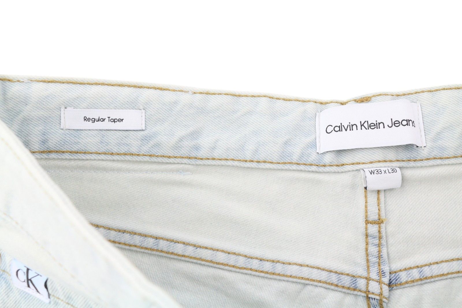 Calvin Klein REGULAR TAPER W33/L30 Light Blue Washed Zip Fly Denim 85325 Size US 33 - 6 Thumbnail