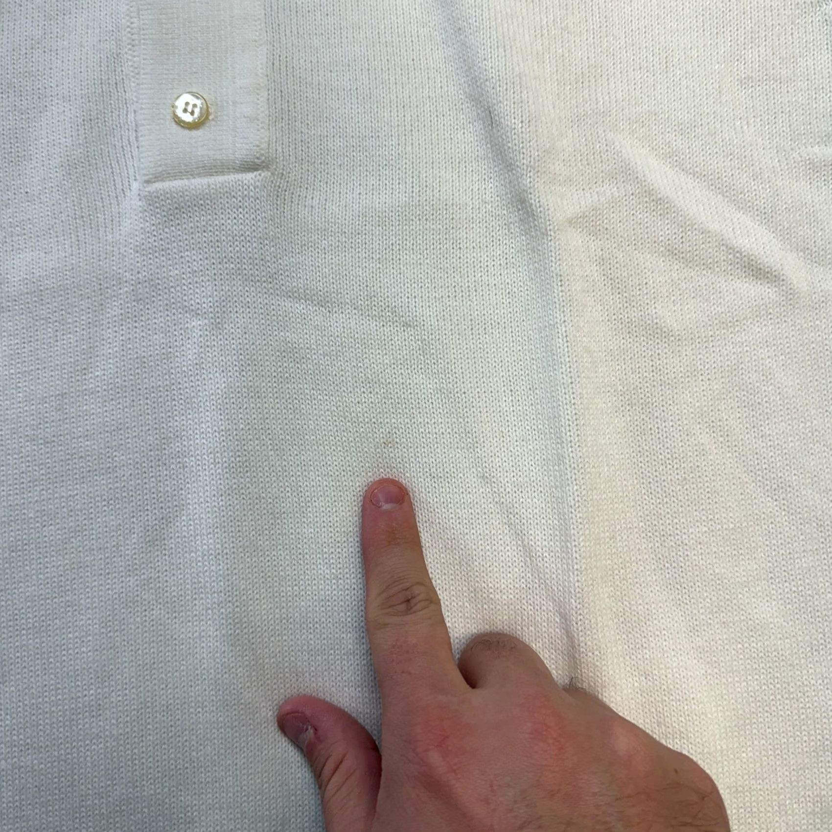 Vintage VTG JC Penney Knit Polo Shirt Men LT Large Cream Ivory 70s 80s Dagger Collar Knit Sweater Polo Size US L / EU 52-54 / 3 - 4 Thumbnail