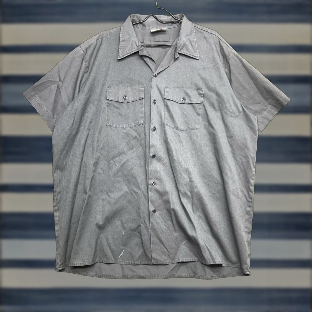 Dickies Dickies Flex Button Up Shirt Mens 3XL Short Sleeve Grey Solid Workwear Mechanic Size US XXL / EU 58 / 5 - 1 Thumbnail