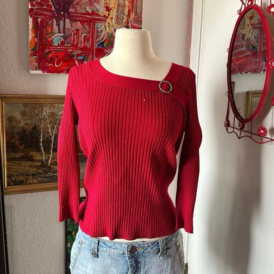 Other req required to wear red knit sweater top Size M / US 6-8 / IT 42-44 - 1 Thumbnail