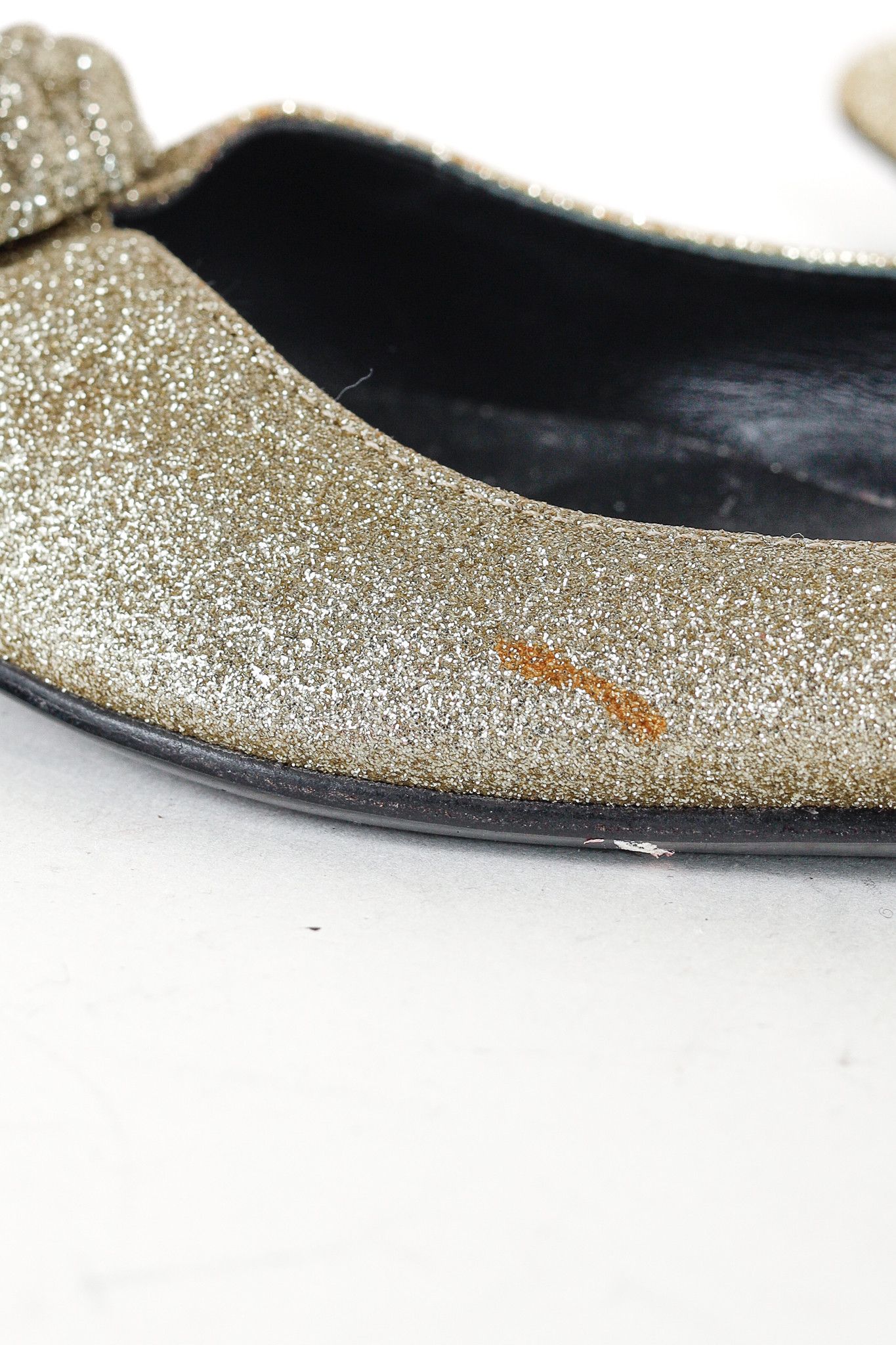 Versace Versace Palazzo Gold Medusa Glitter Pointed-Toe Flats Size US 5.5 / IT 35.5 - 10 Thumbnail
